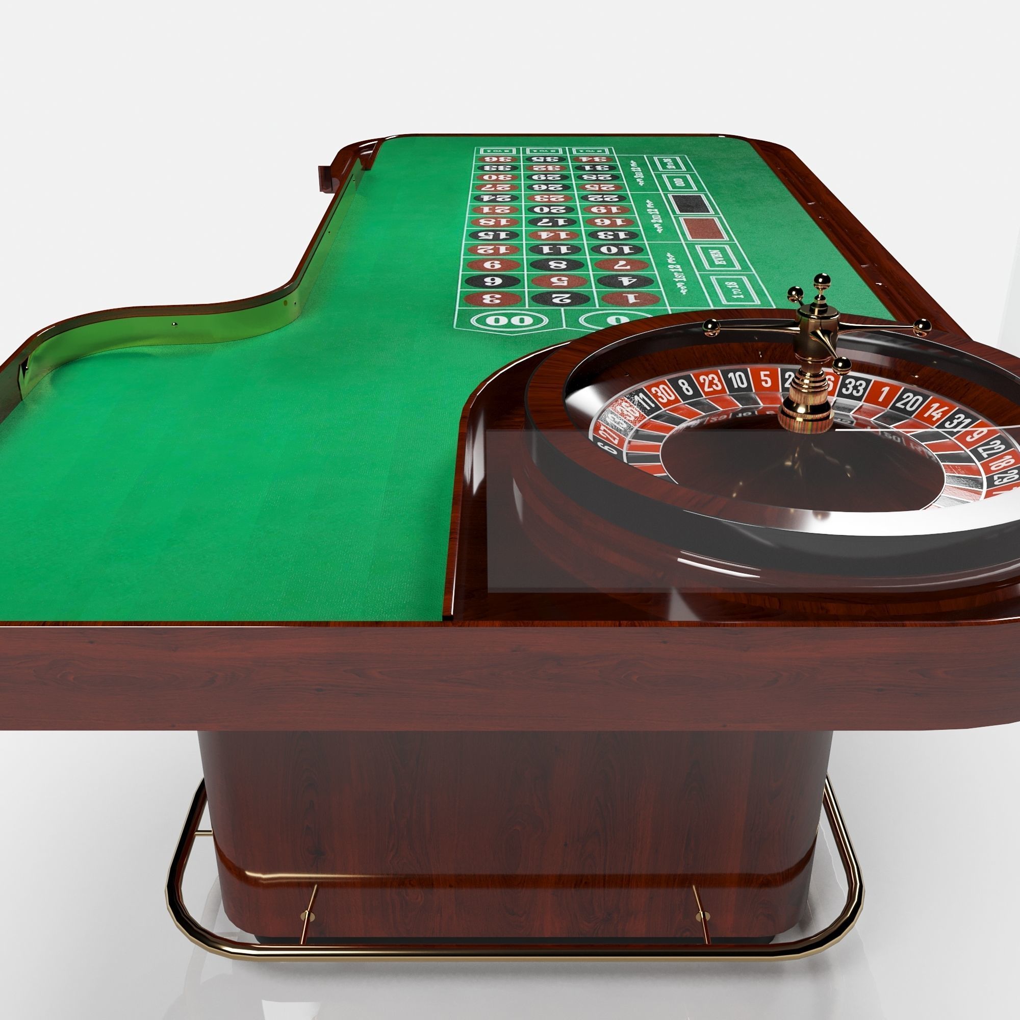 roulette table desk round toe 3D model_2