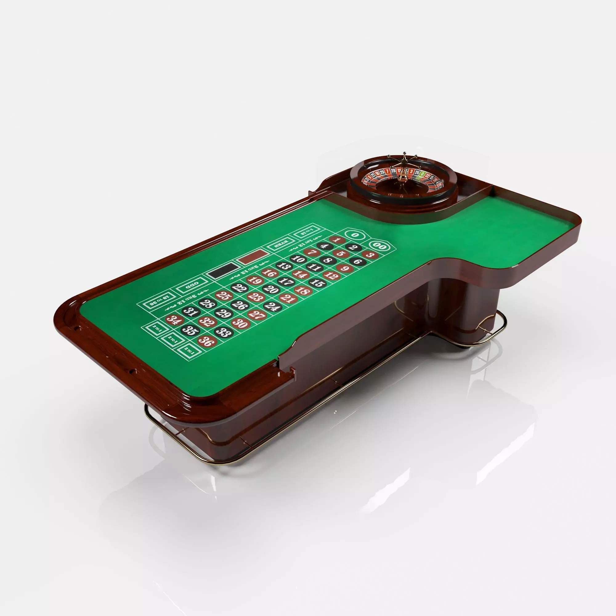 roulette table desk round toe 3D model_0