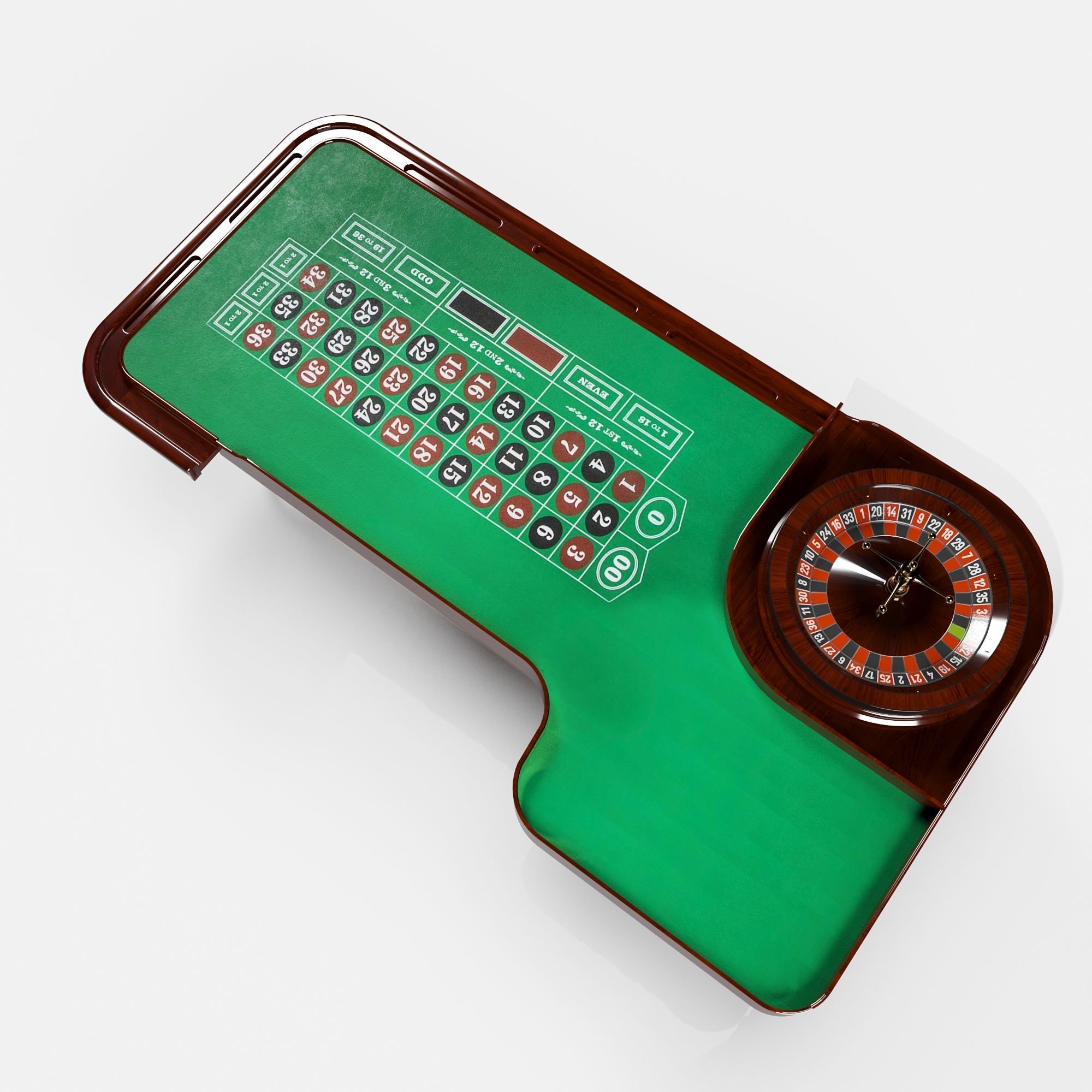 roulette table desk round toe 3D model_7