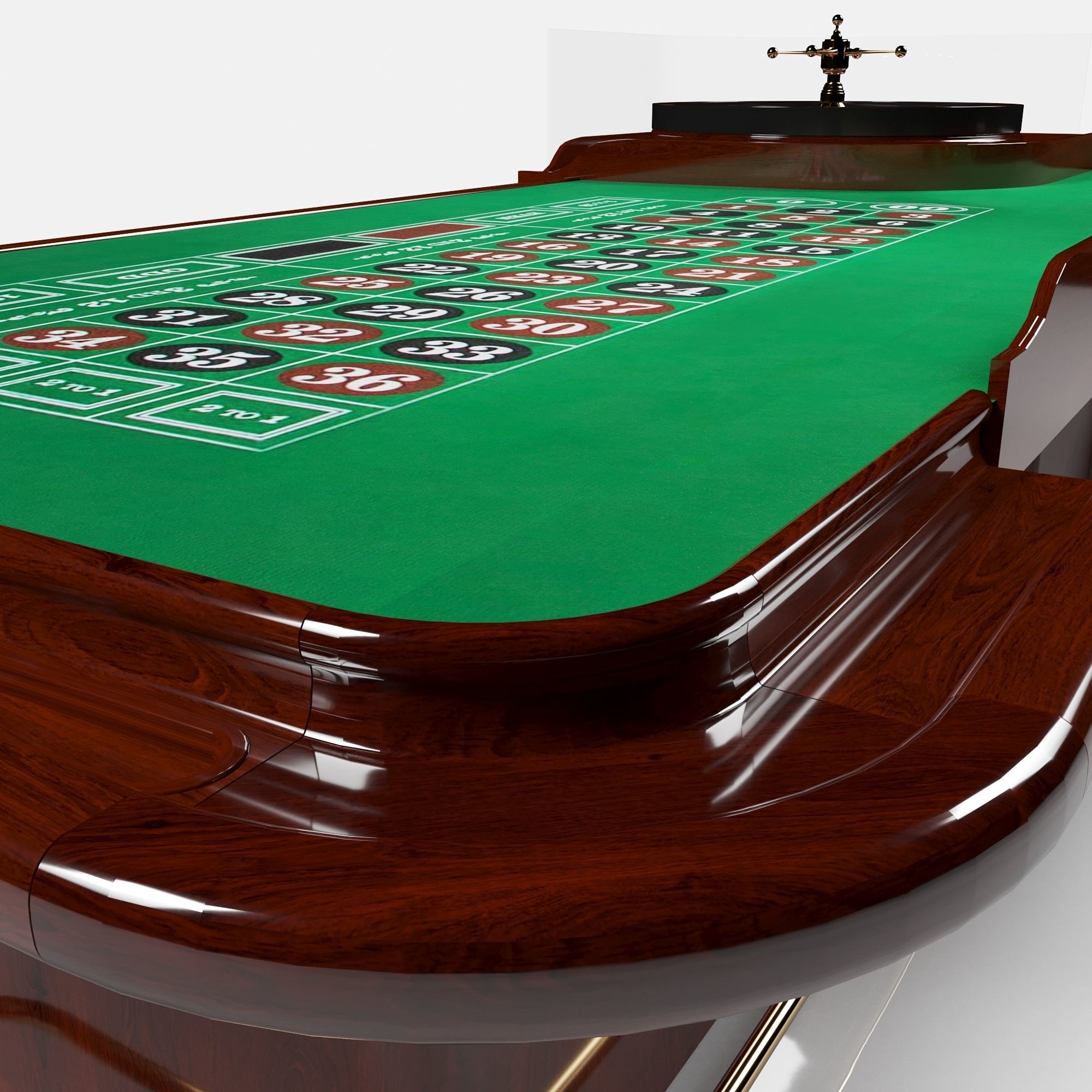 roulette table desk round toe 3D model_9