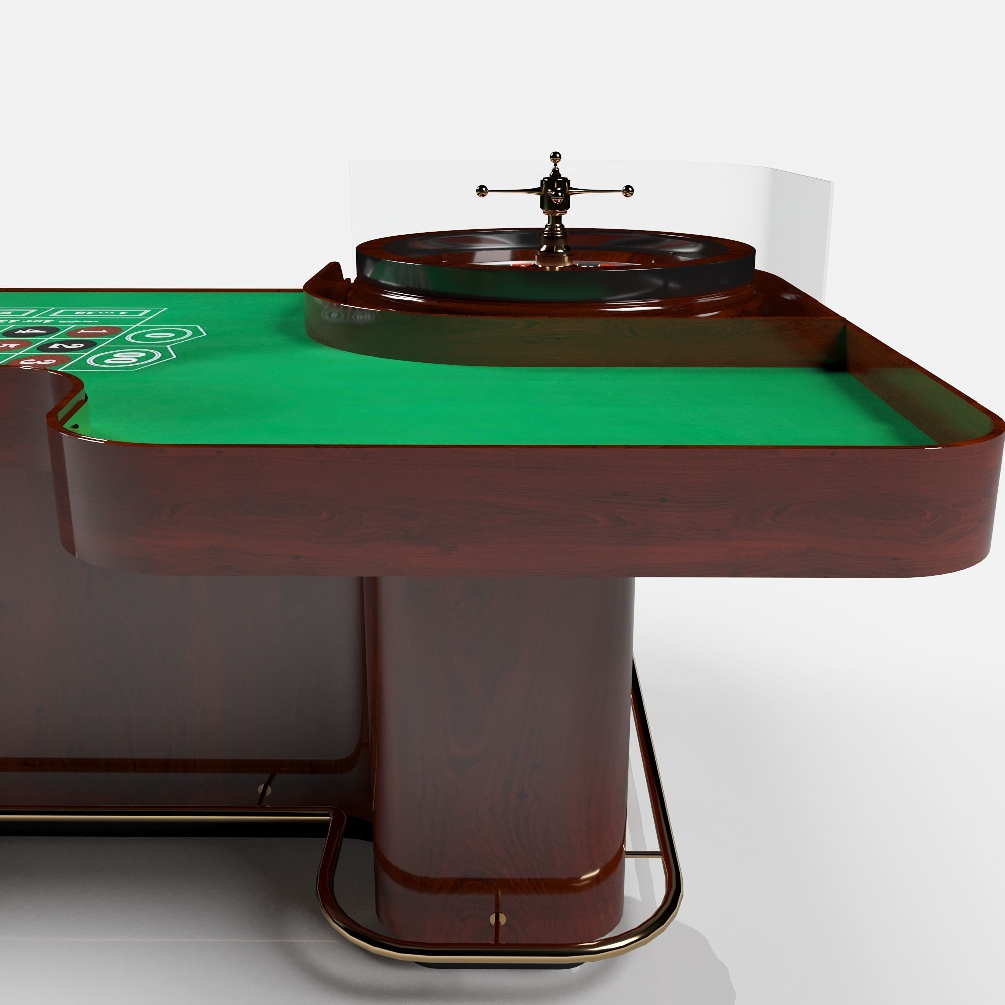 roulette table desk round toe 3D model_10