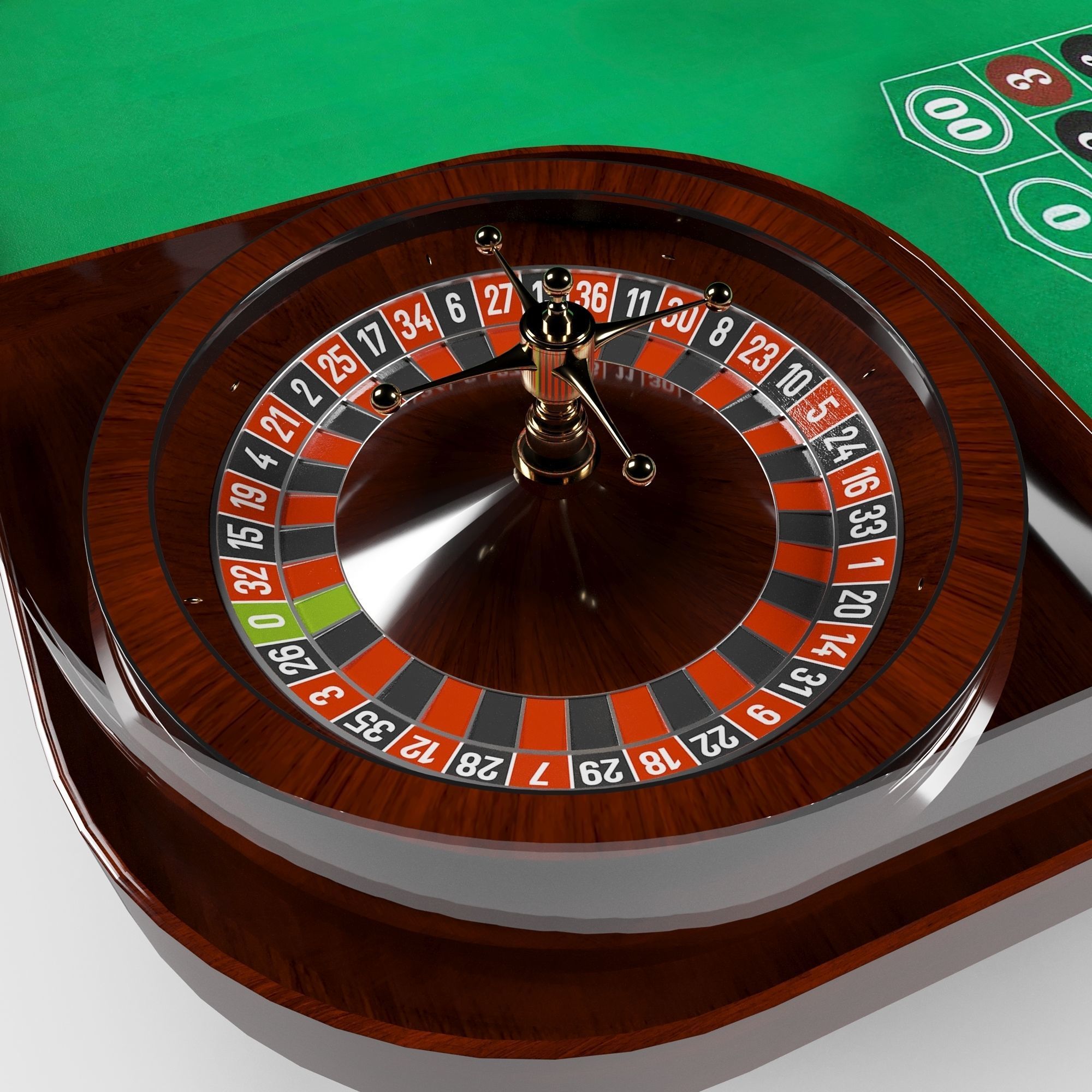 roulette table desk round toe 3D model_8