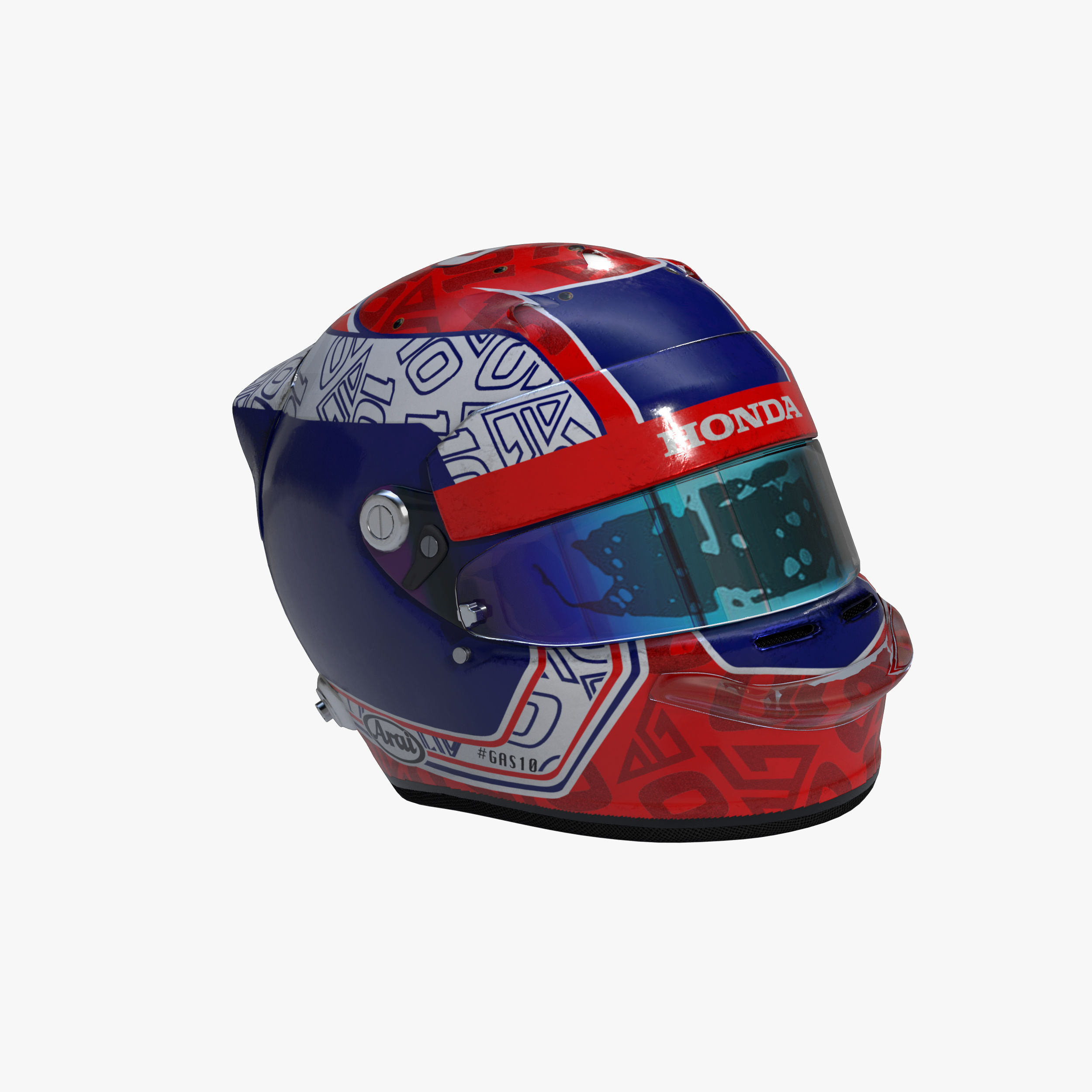 Gasly helmet 2020 Low-poly 3D model_7