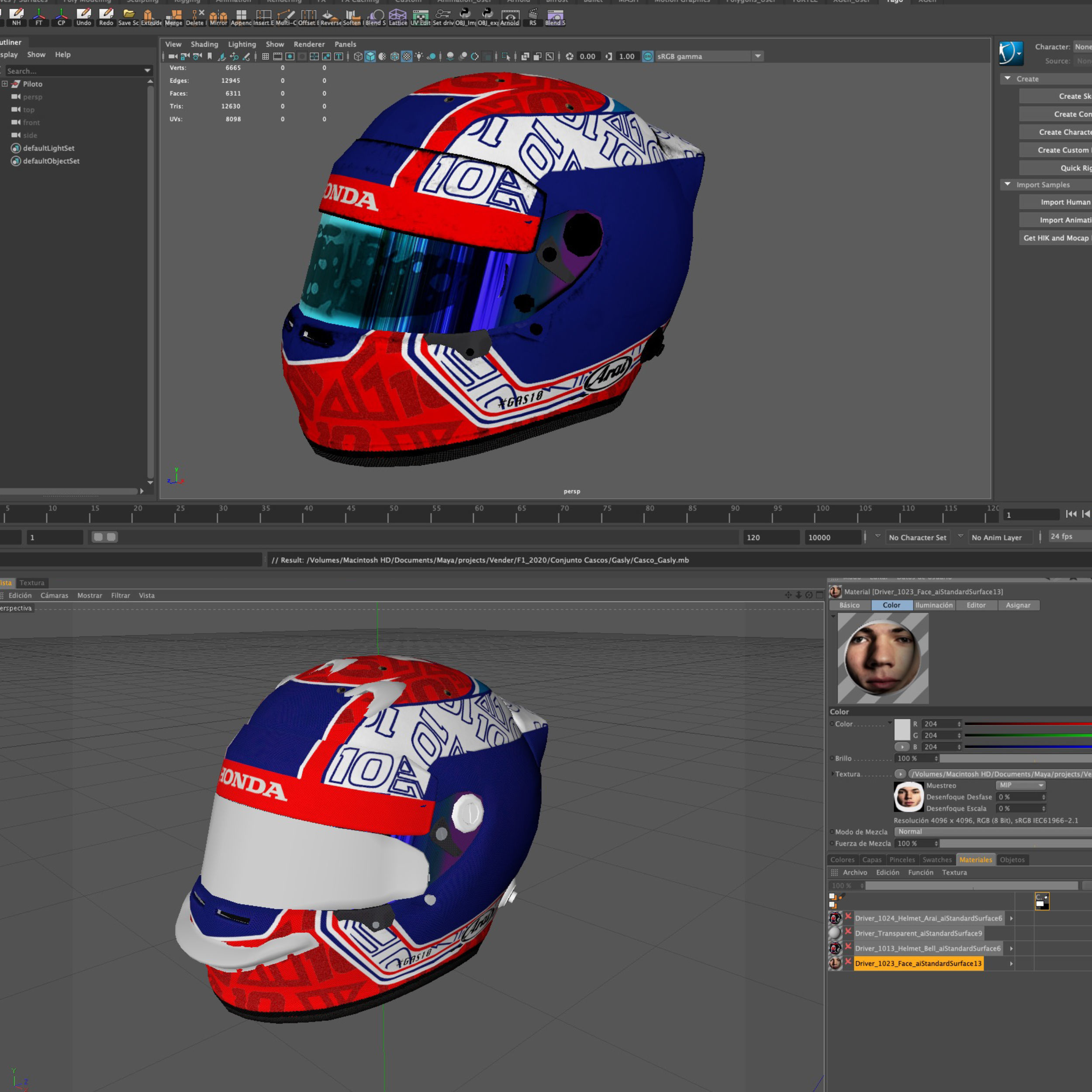Gasly helmet 2020 Low-poly 3D model_13