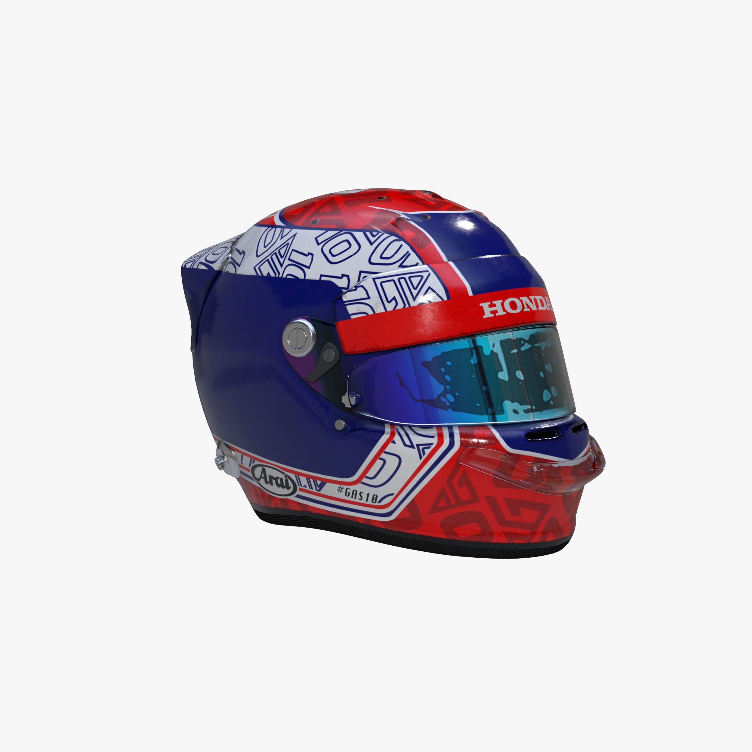 Gasly helmet 2020 Low-poly 3D model_9