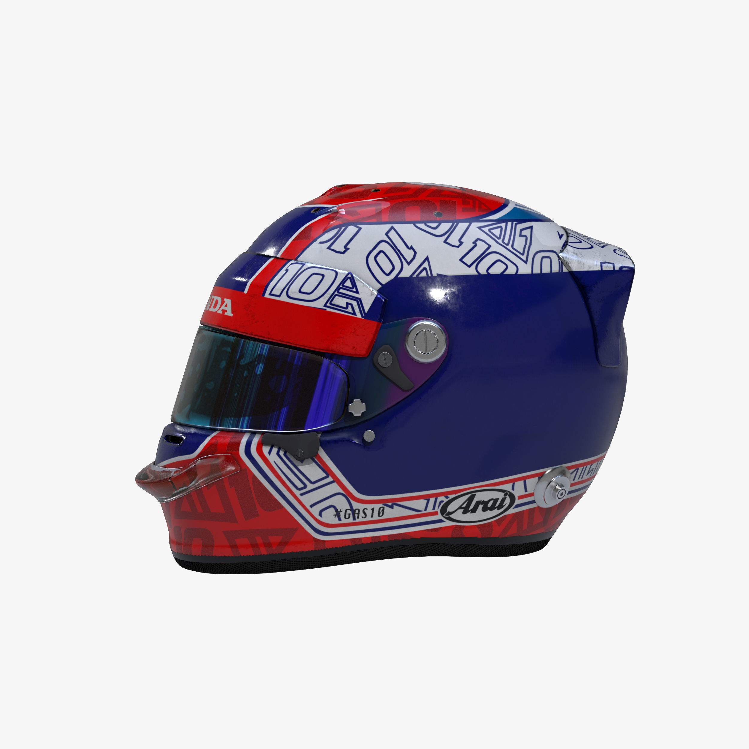 Gasly helmet 2020 Low-poly 3D model_2