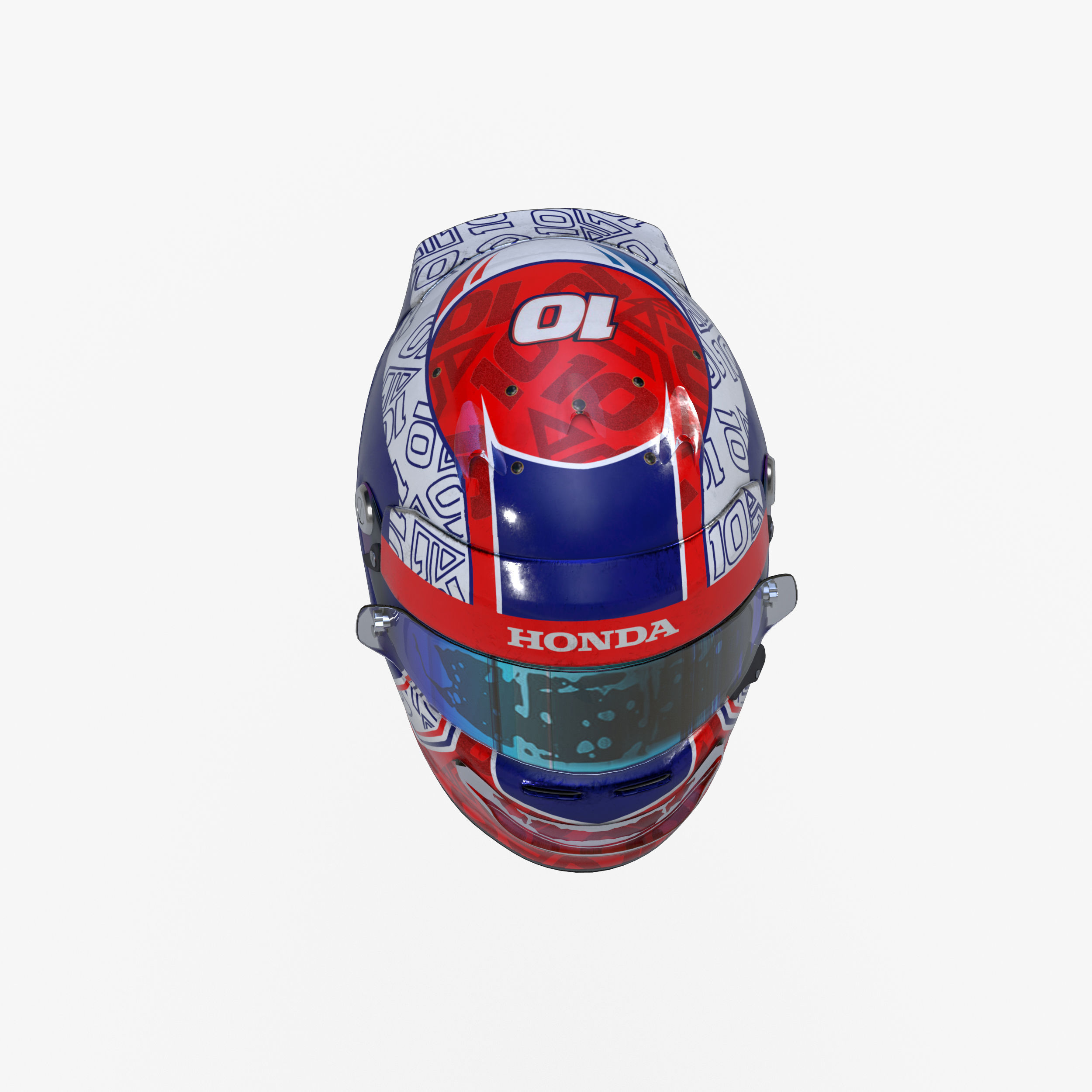 Gasly helmet 2020 Low-poly 3D model_3