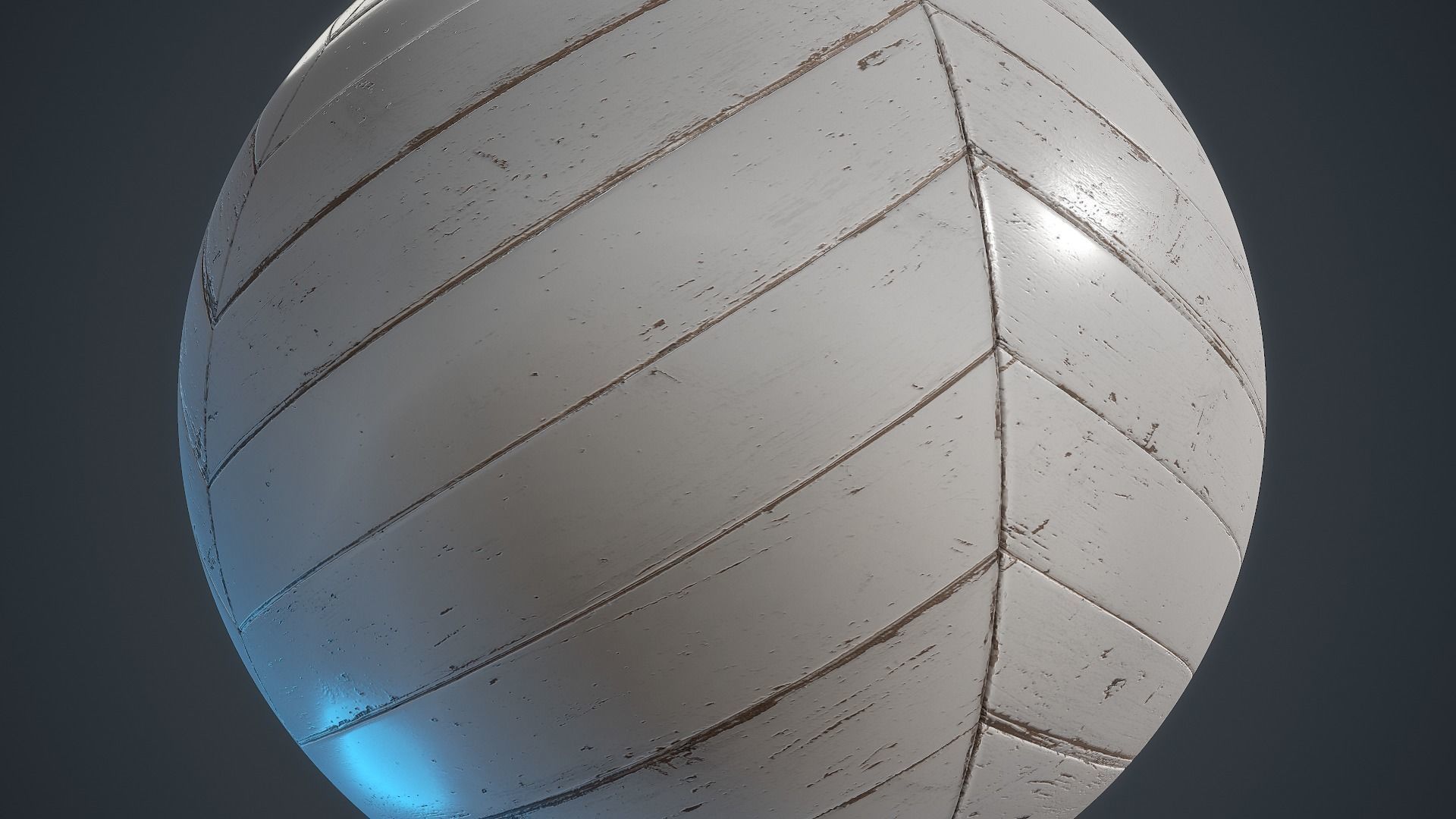 White Painted chevron parquet - PBR textures Low-poly 3D model_2