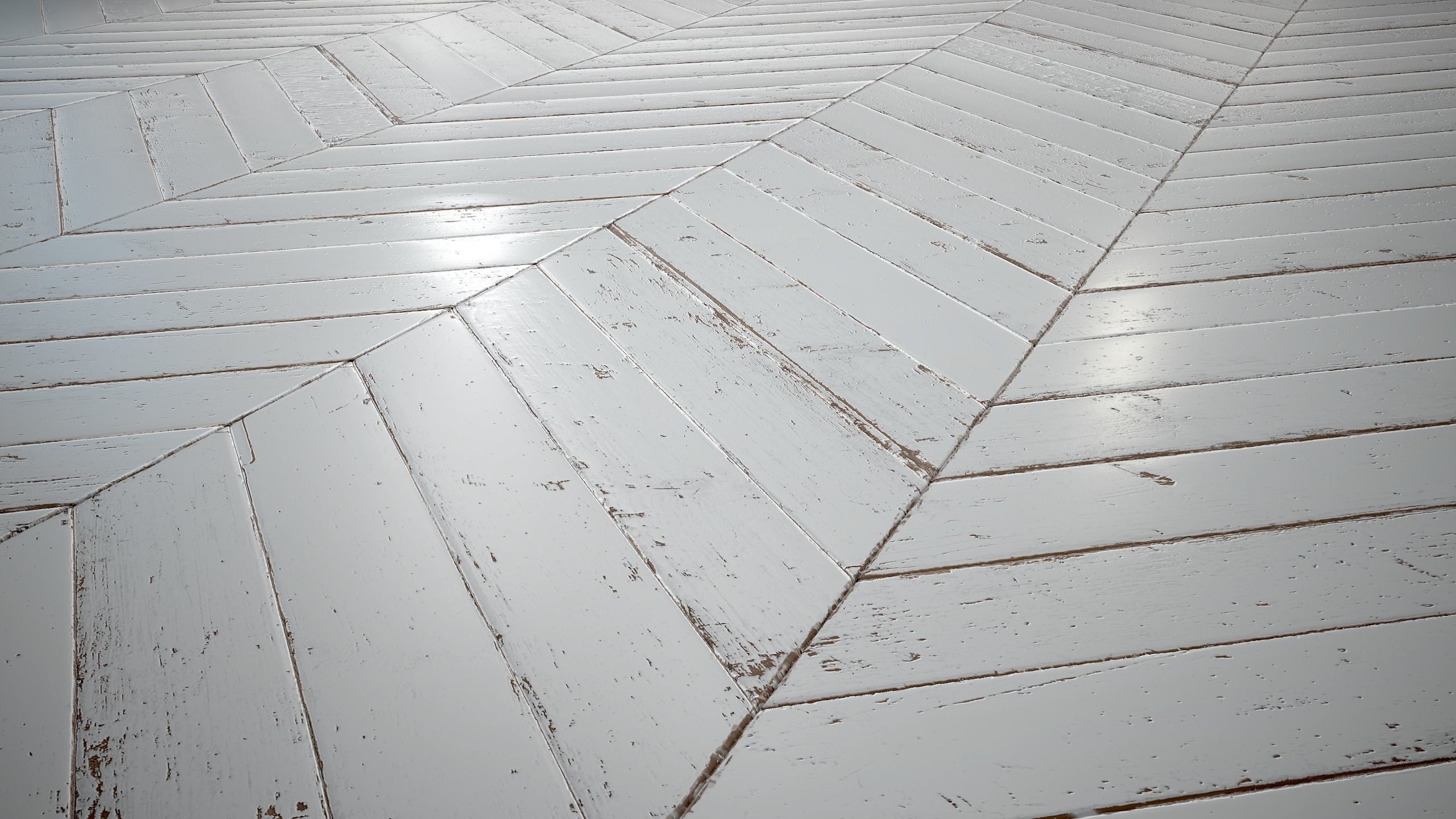 White Painted chevron parquet - PBR textures