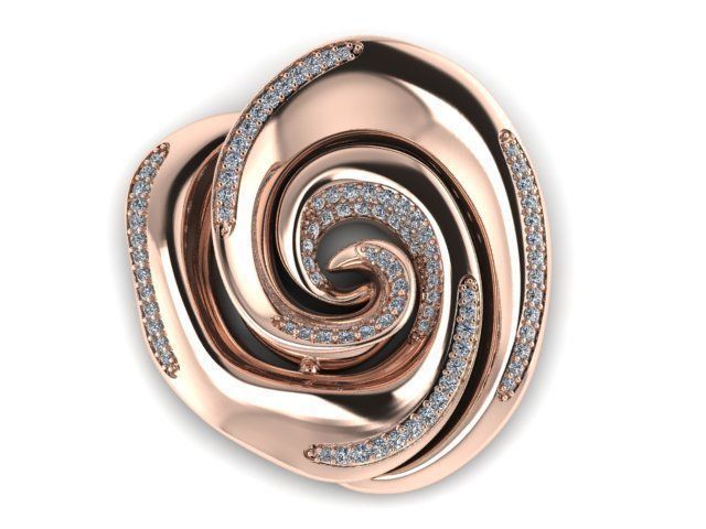 rose pendant 100 3D print model_1