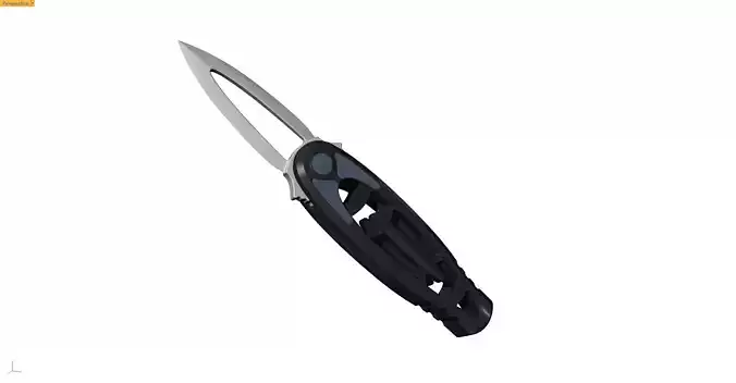 Outdoor military self-defense folding knife 3D model