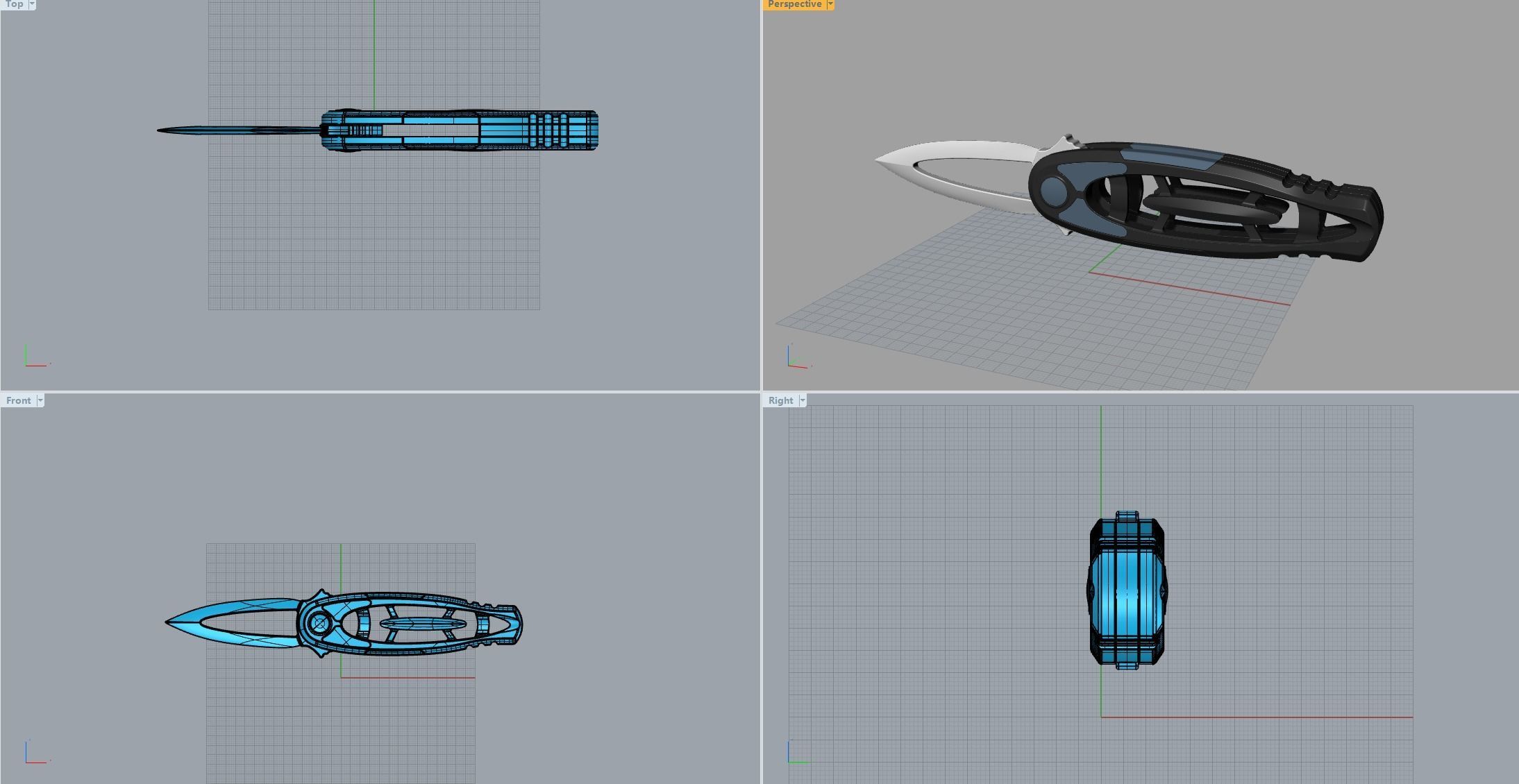 Outdoor military self-defense folding knife 3D model 3D model_10