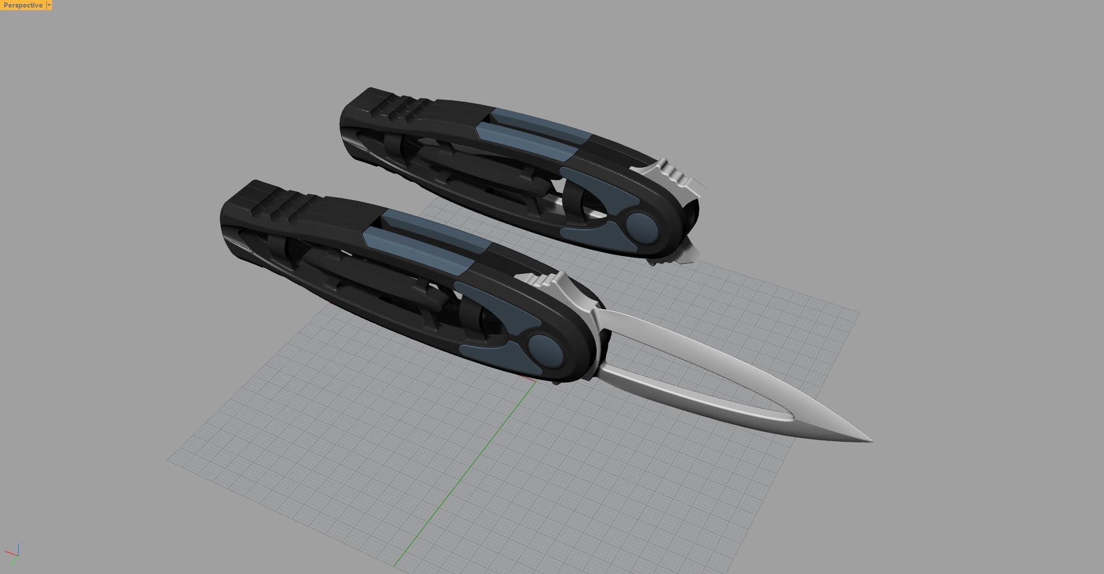 Outdoor military self-defense folding knife 3D model 3D model_2