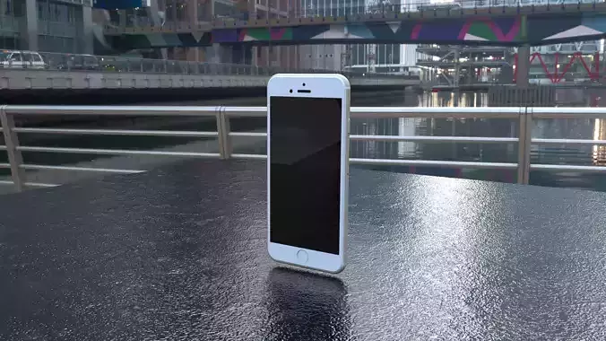 Phone iphone on table 3D model