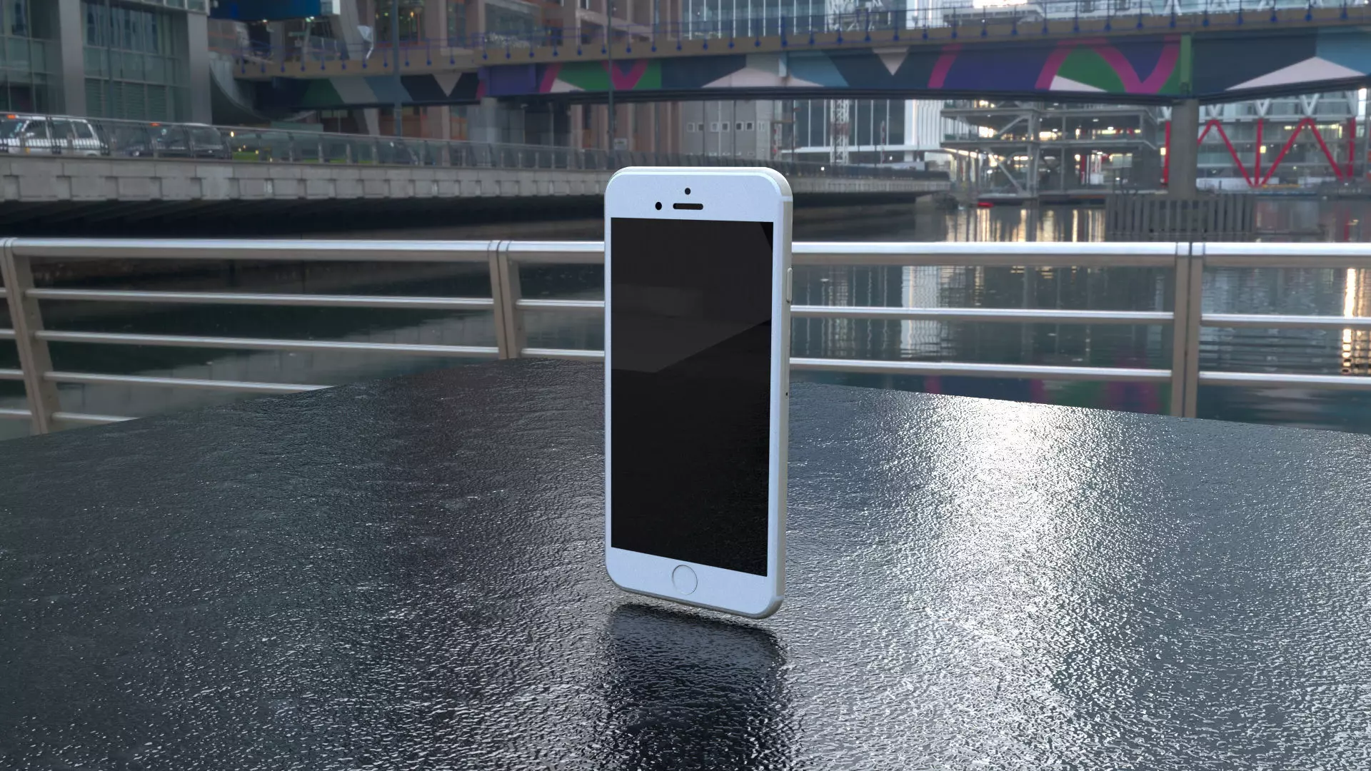 Phone iphone on table 3D model