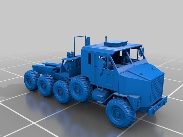 M1070 flatbed truck 3D model_1