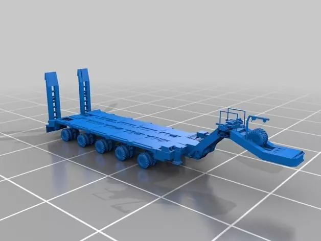 M1070 flatbed truck 3D model_0