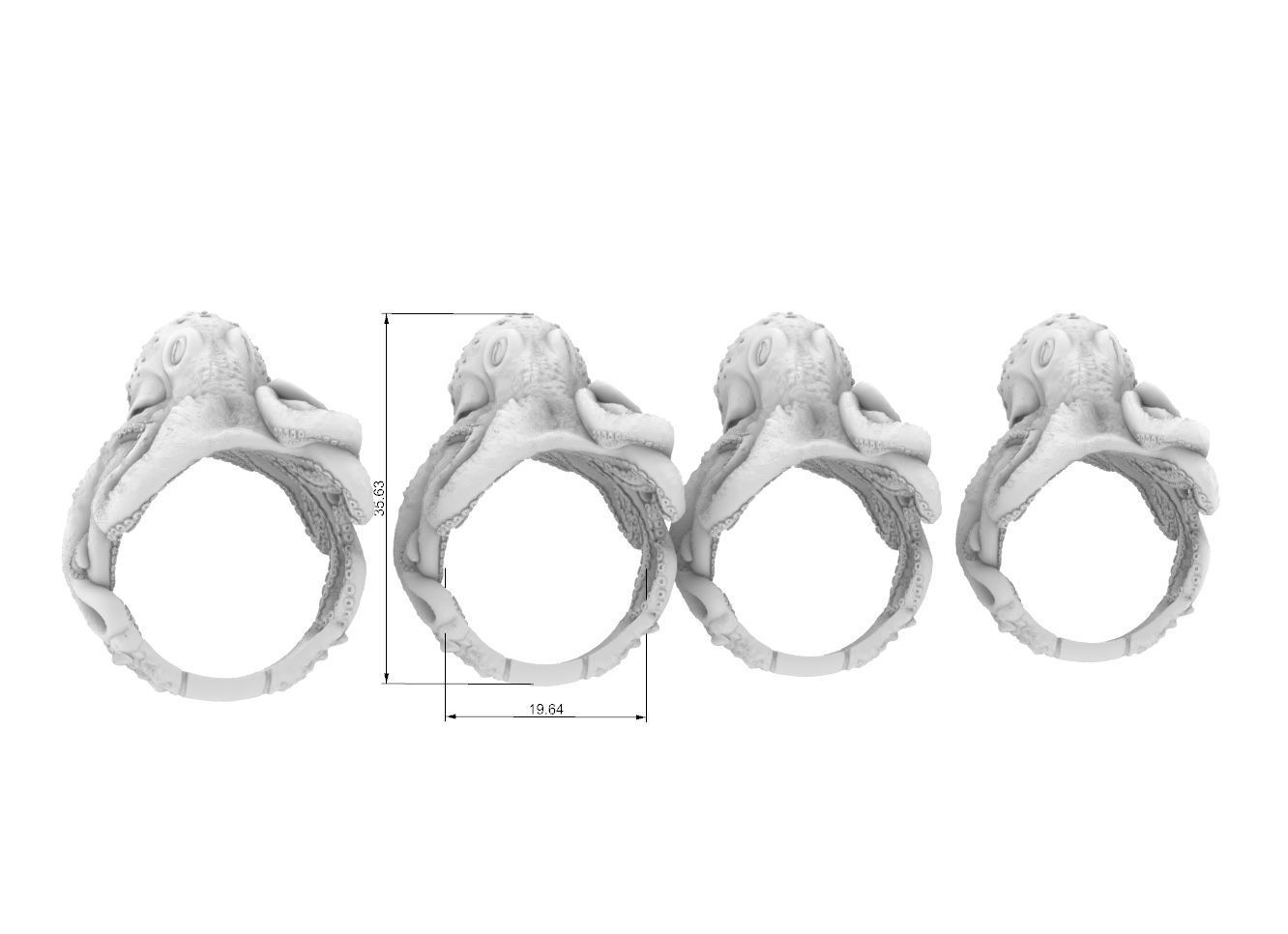 Octopus ring 3d model 3D print model  3D print model_8