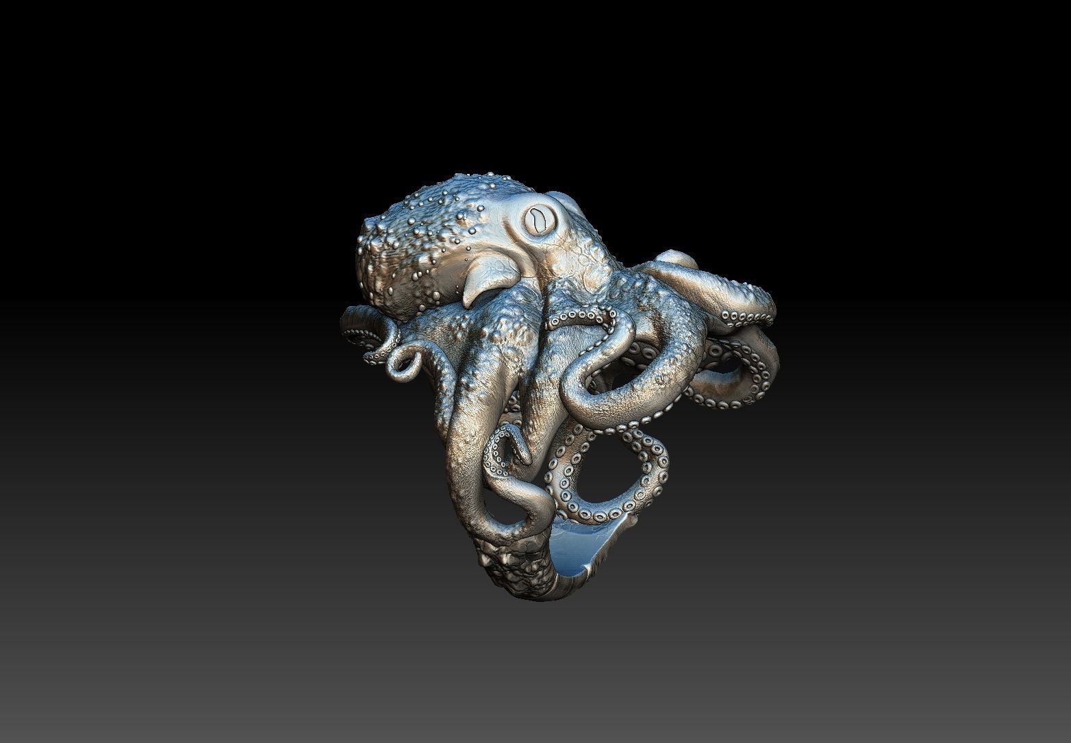 Octopus ring 3d model 3D print model  3D print model_4