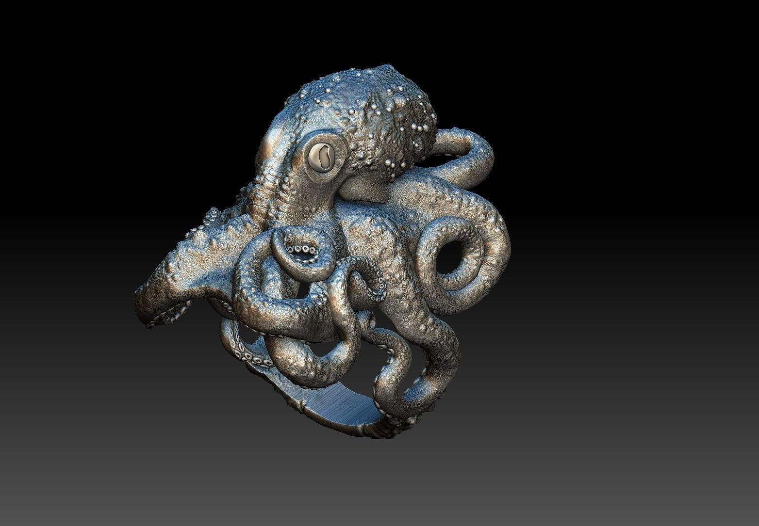 Octopus ring 3d model 3D print model  3D print model_14