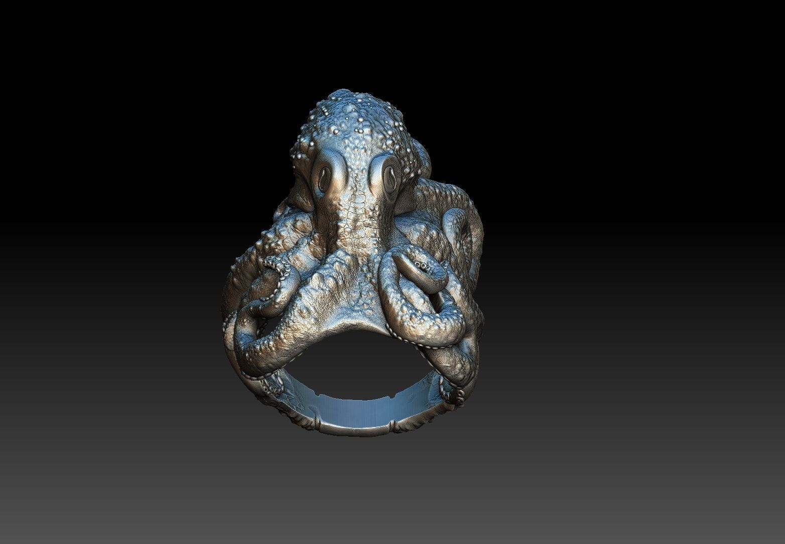Octopus ring 3d model 3D print model  3D print model_10