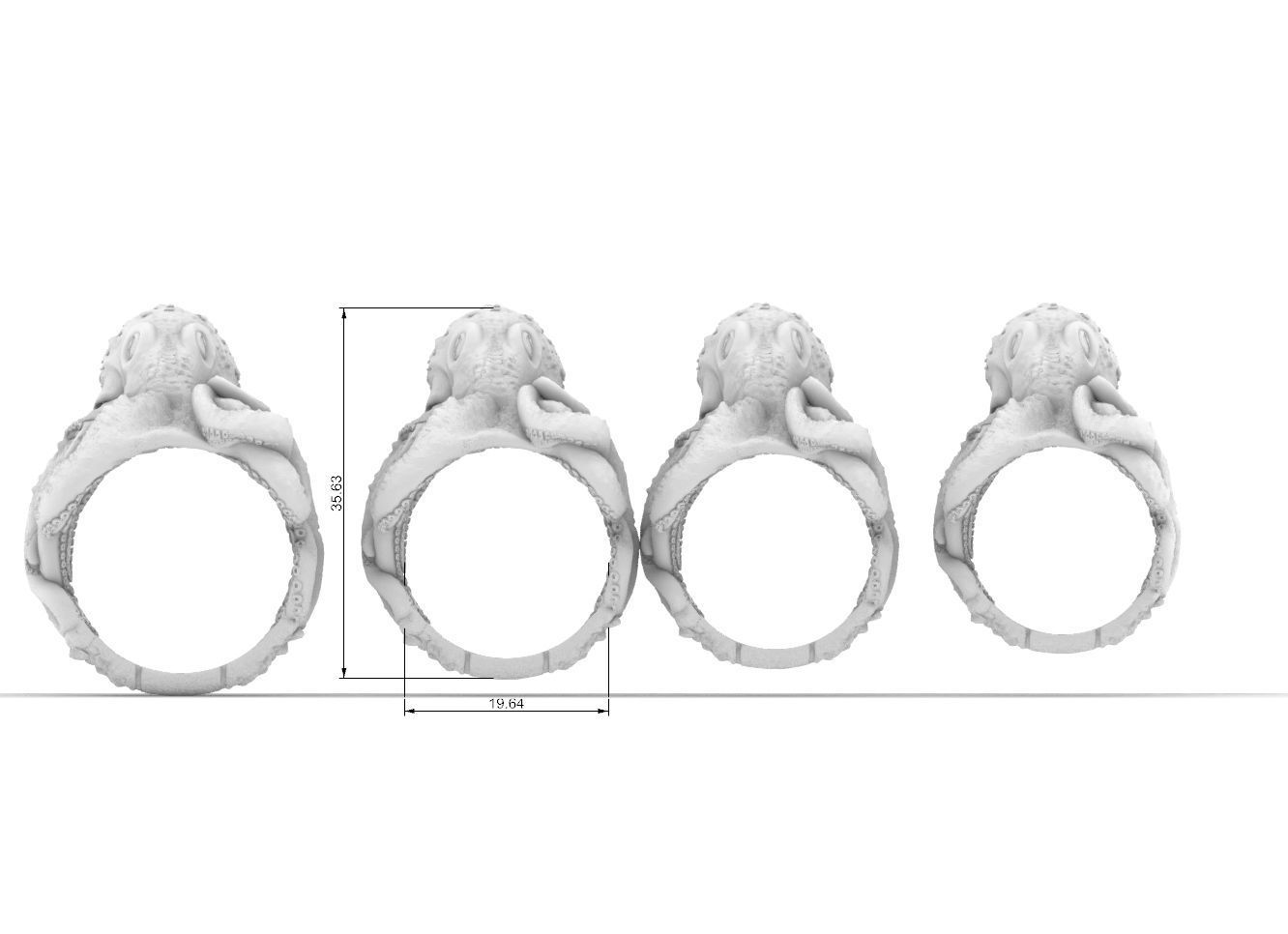 Octopus ring 3d model 3D print model  3D print model_3