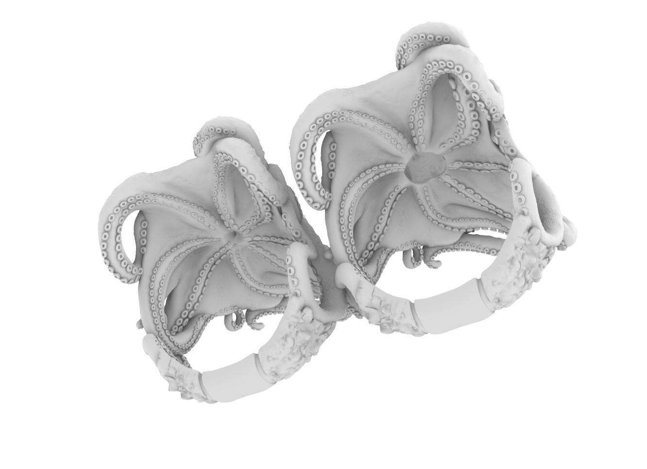 Octopus ring 3d model 3D print model  3D print model_9