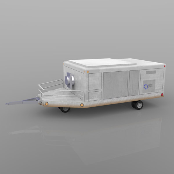 Aircraft Air Conditioning Unit Truck 3D model_4