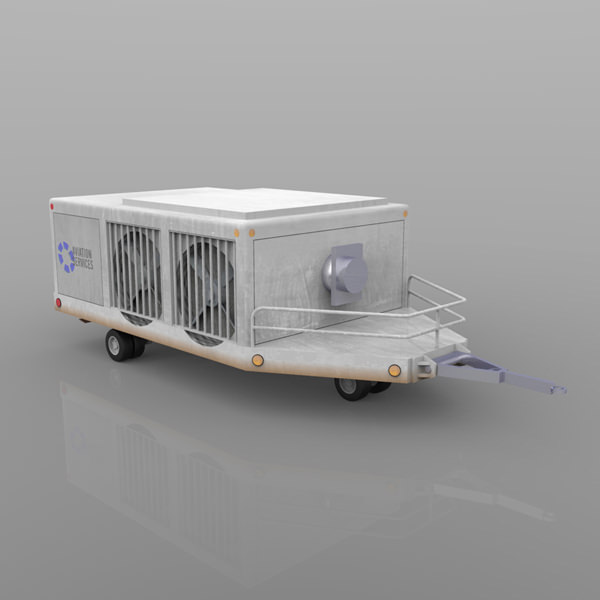Aircraft Air Conditioning Unit Truck 3D model_3