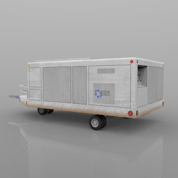 Aircraft Air Conditioning Unit Truck 3D model_7