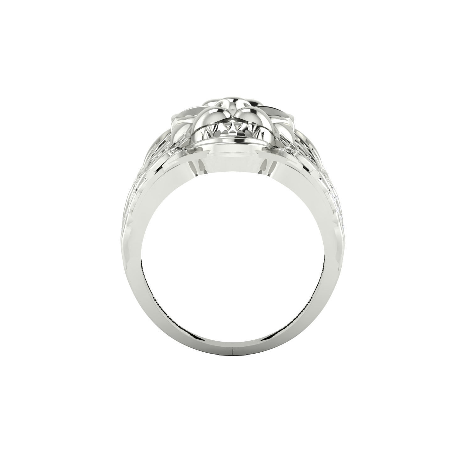 Lion face ring 3dm render detail 3D print model 3D print model_6