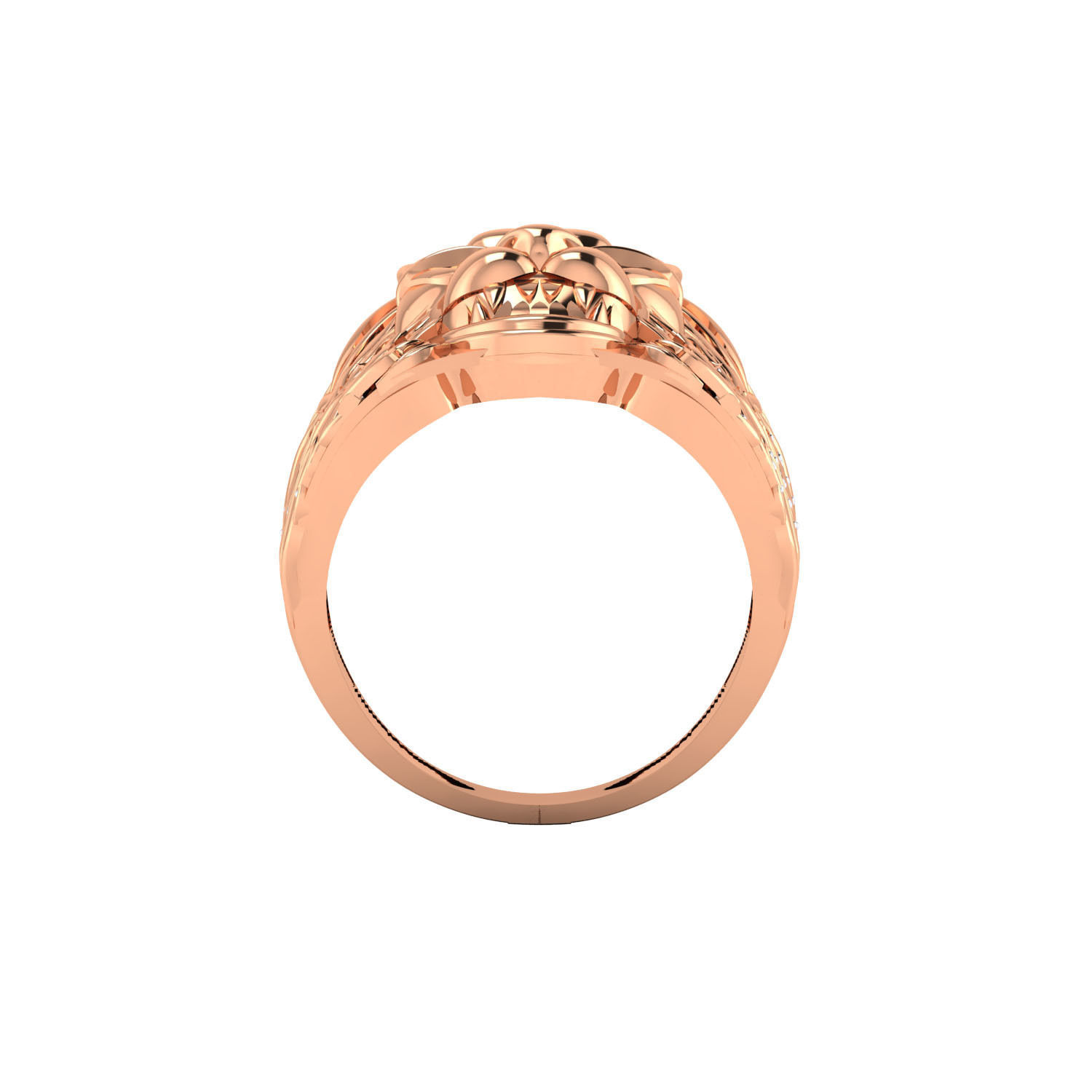 Lion face ring 3dm render detail 3D print model 3D print model_3