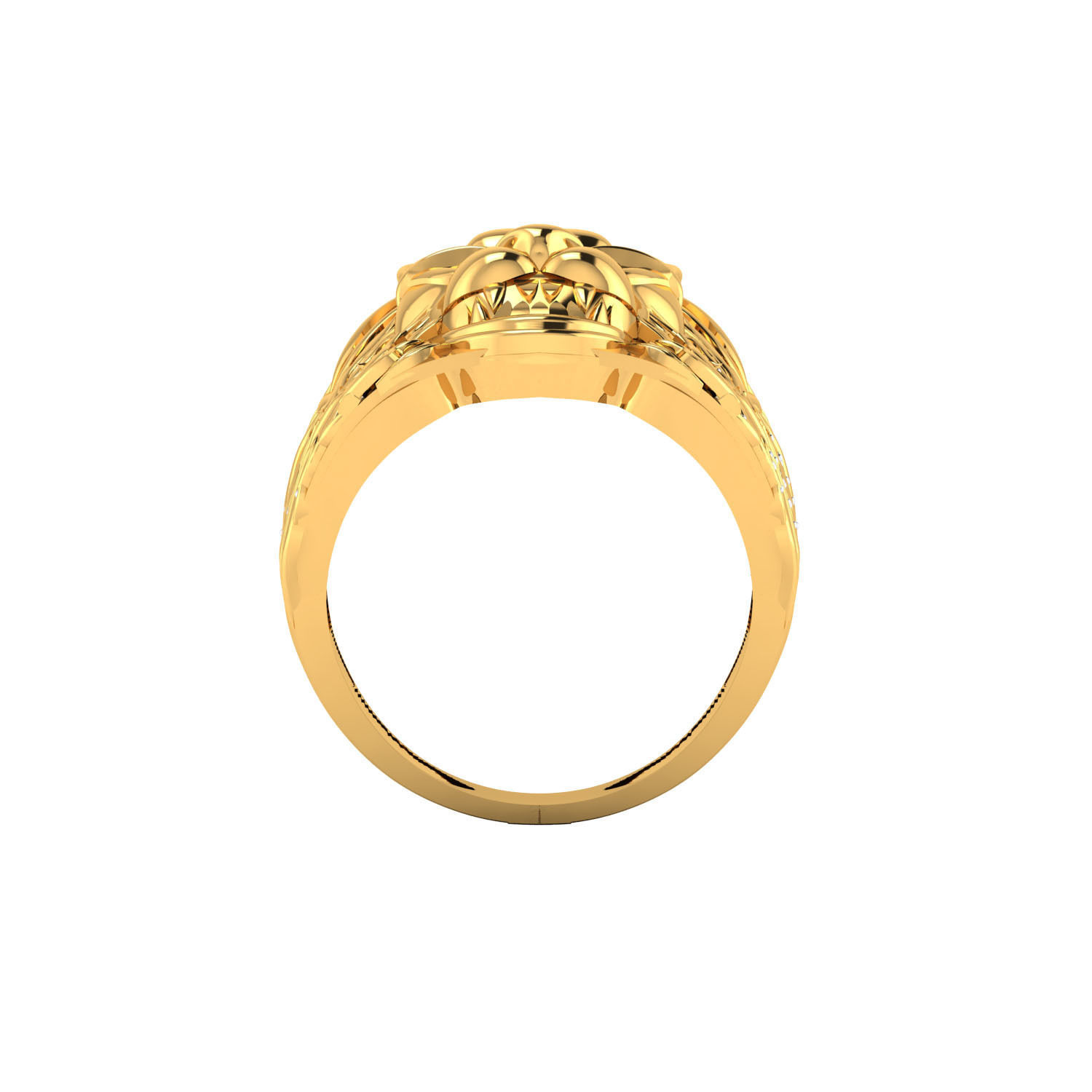 Lion face ring 3dm render detail 3D print model 3D print model_10