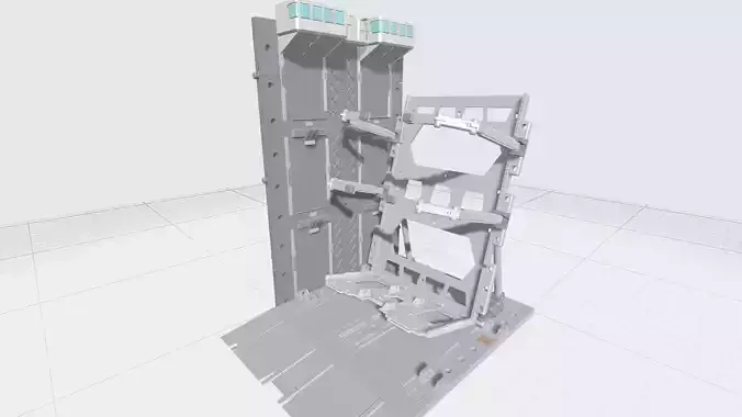 -MHB04C- Mecha Hangar Bay 04 Hangar customizable with expansions 3D print model