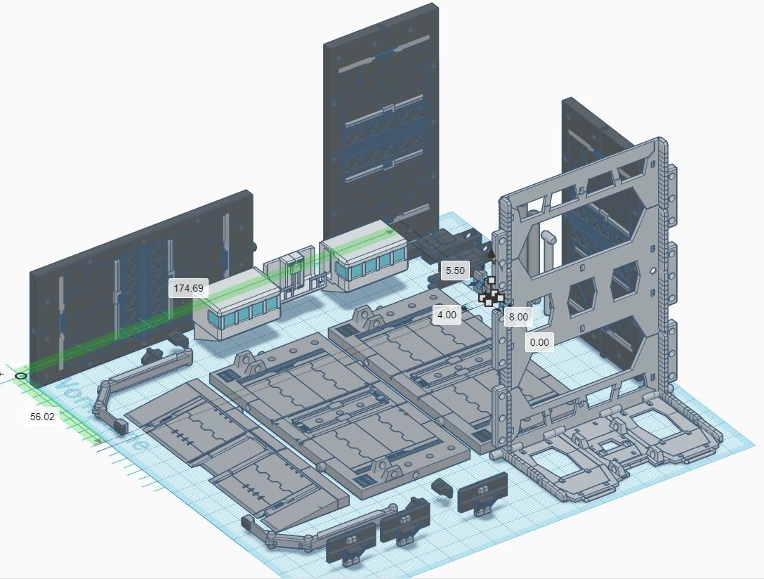 -MHB04C- Mecha Hangar Bay 04 Hangar customizable with expansions 3D print model_27