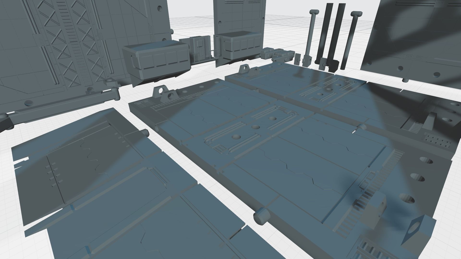 -MHB04C- Mecha Hangar Bay 04 Hangar customizable with expansions 3D print model_30