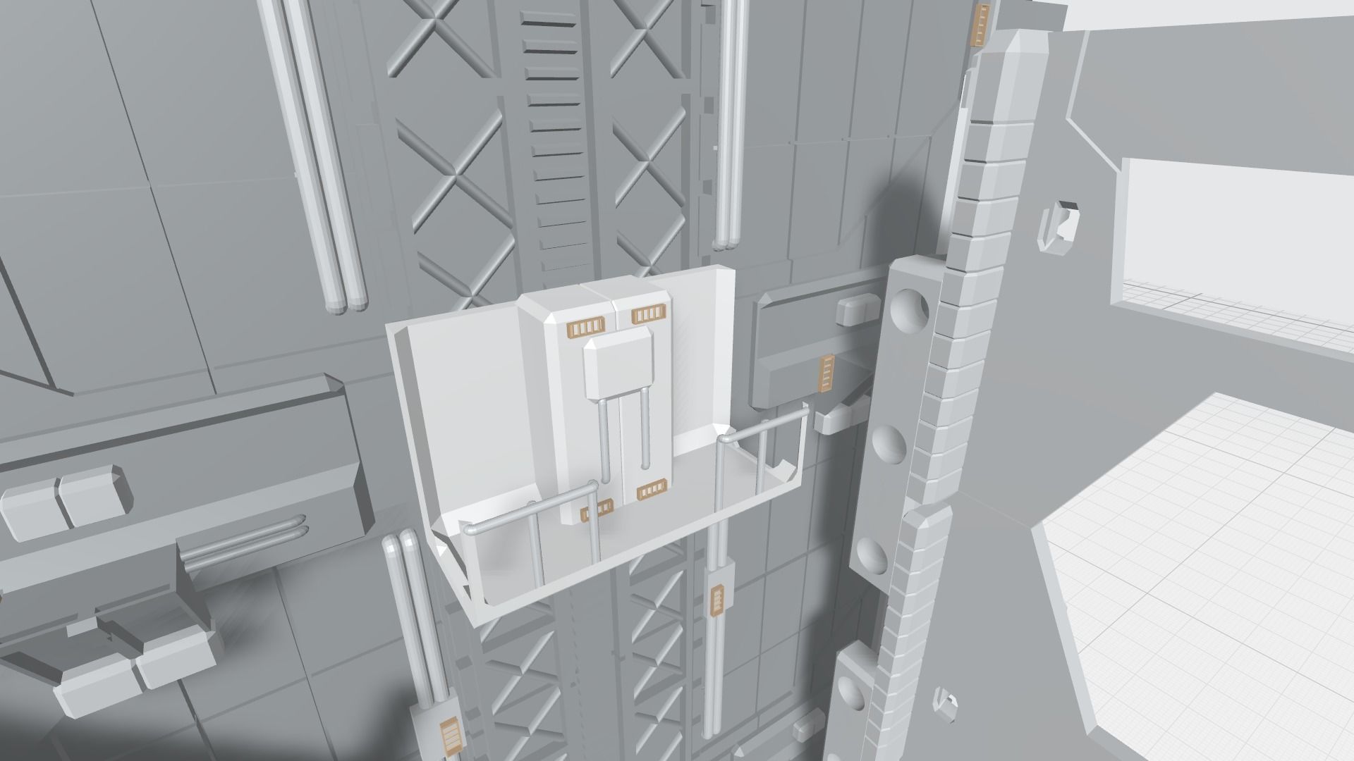 -MHB04C- Mecha Hangar Bay 04 Hangar customizable with expansions 3D print model_11