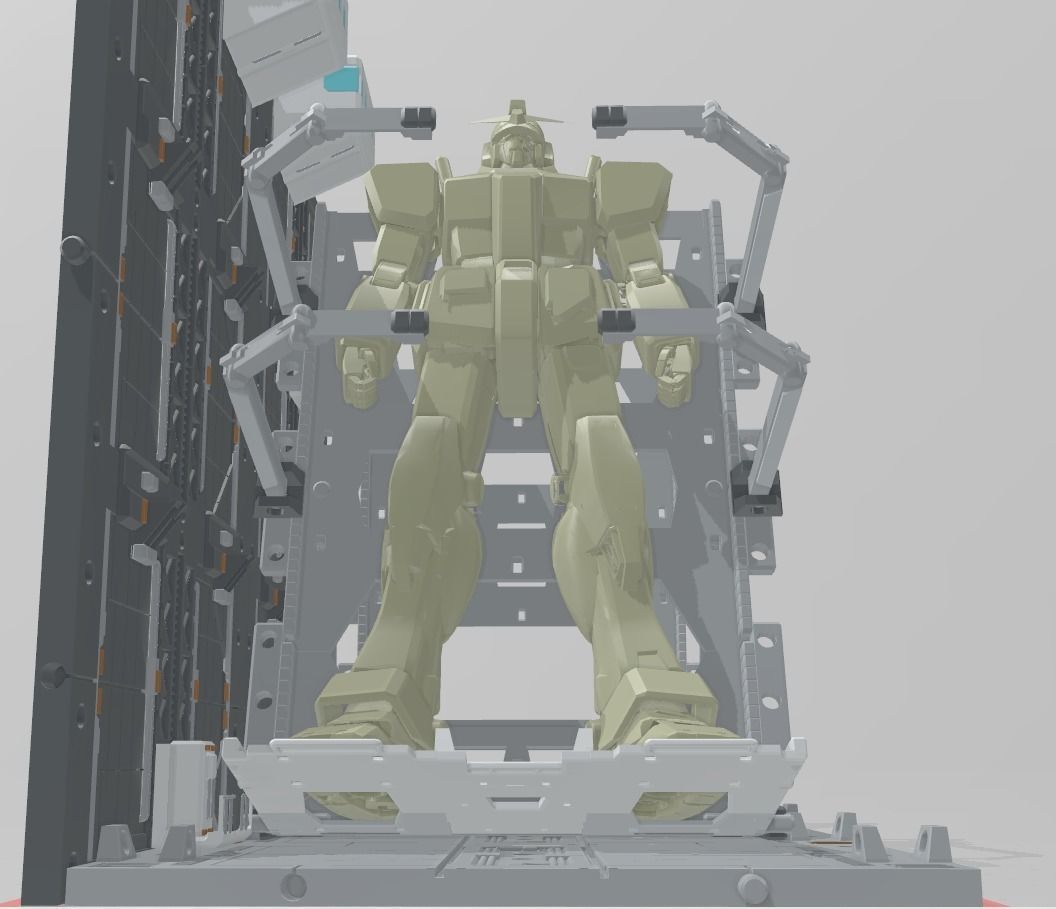 -MHB04C- Mecha Hangar Bay 04 Hangar customizable with expansions 3D print model_19