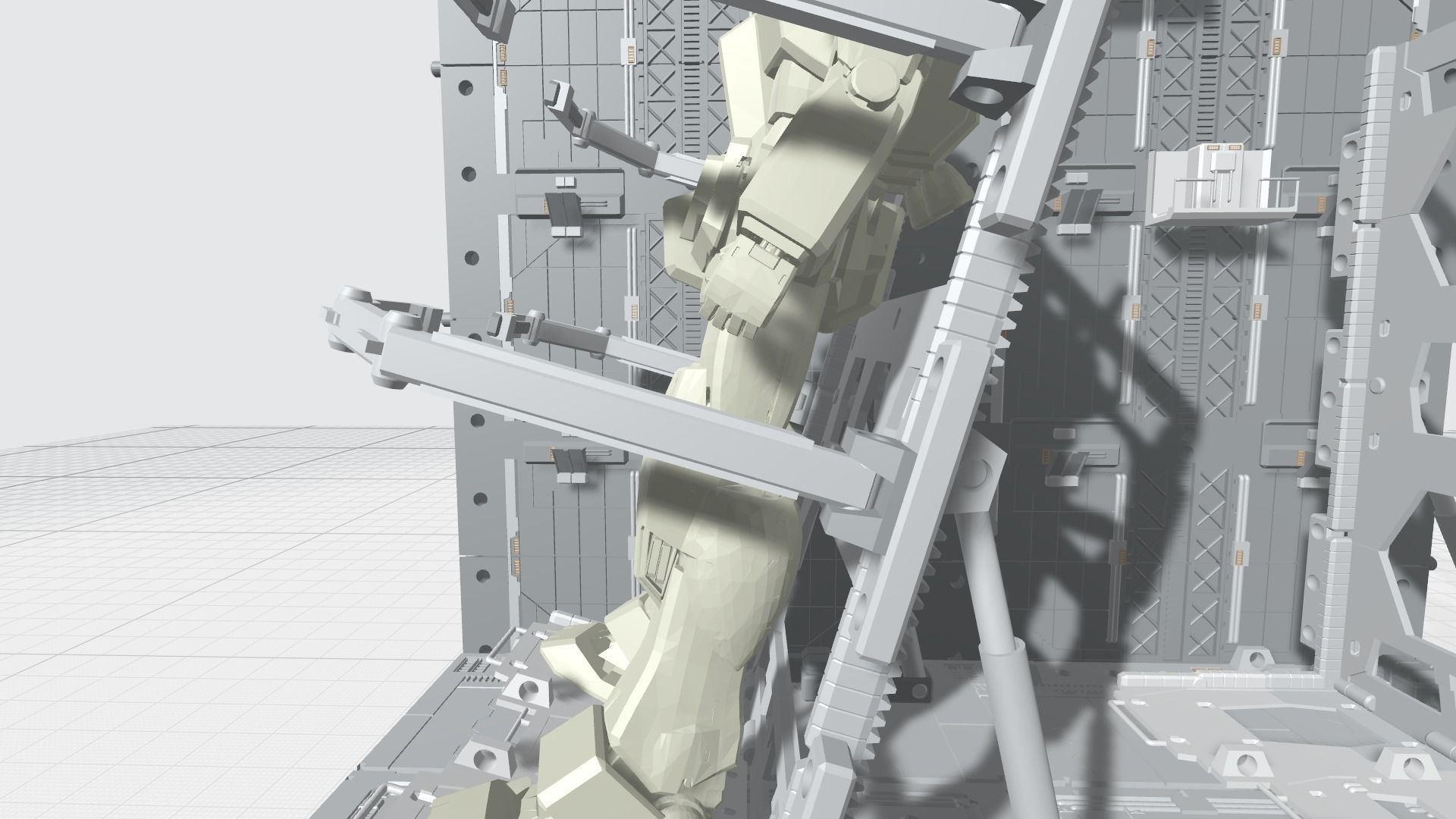 -MHB04C- Mecha Hangar Bay 04 Hangar customizable with expansions 3D print model_17