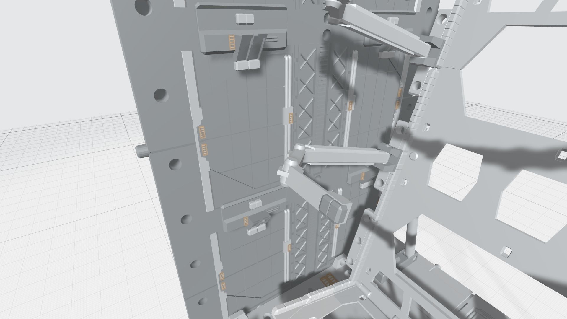 -MHB04C- Mecha Hangar Bay 04 Hangar customizable with expansions 3D print model_2