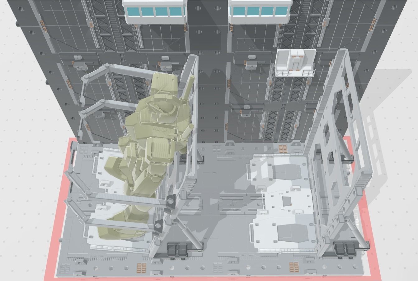 -MHB04C- Mecha Hangar Bay 04 Hangar customizable with expansions 3D print model_15