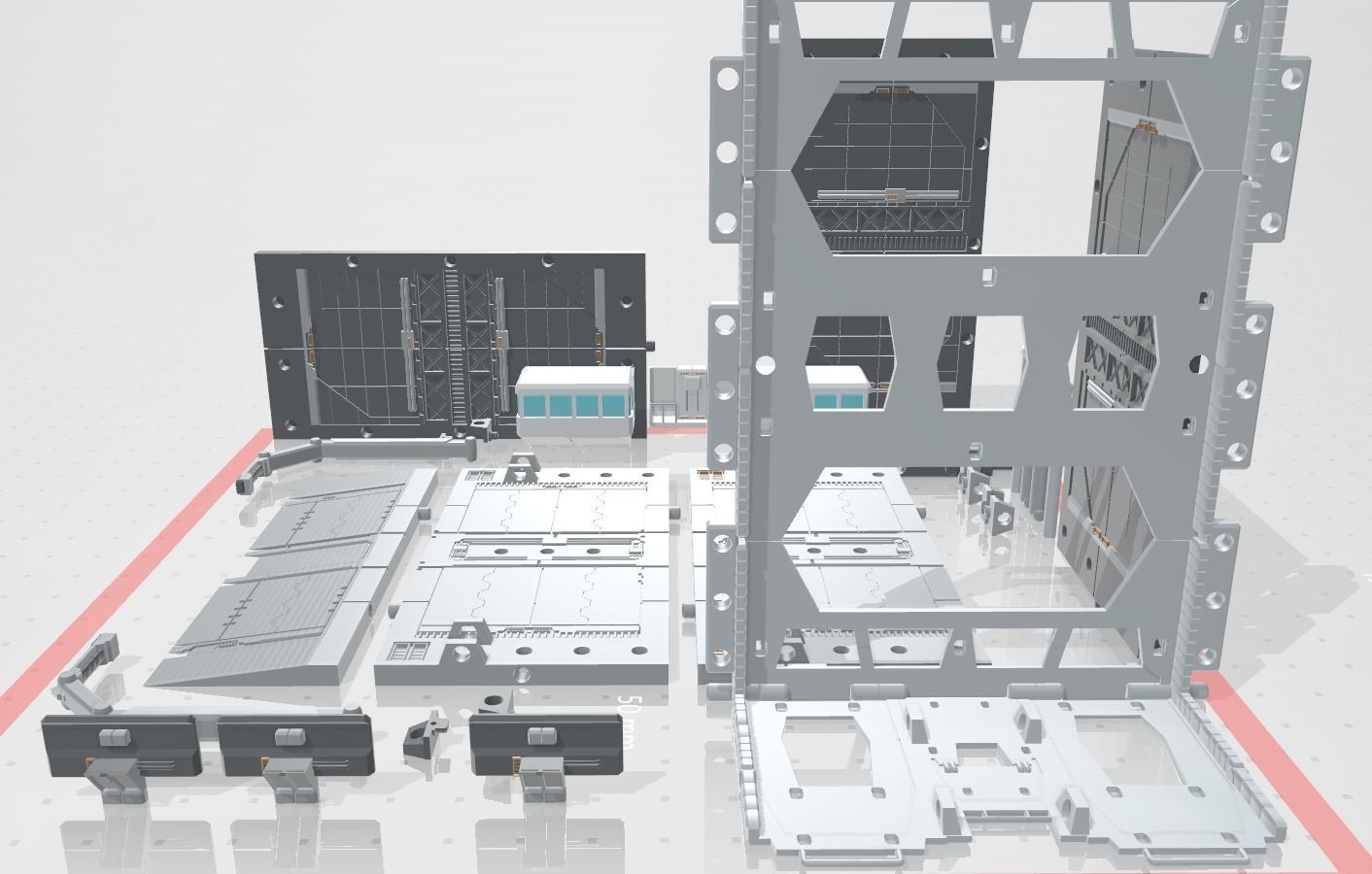 -MHB04C- Mecha Hangar Bay 04 Hangar customizable with expansions 3D print model_25