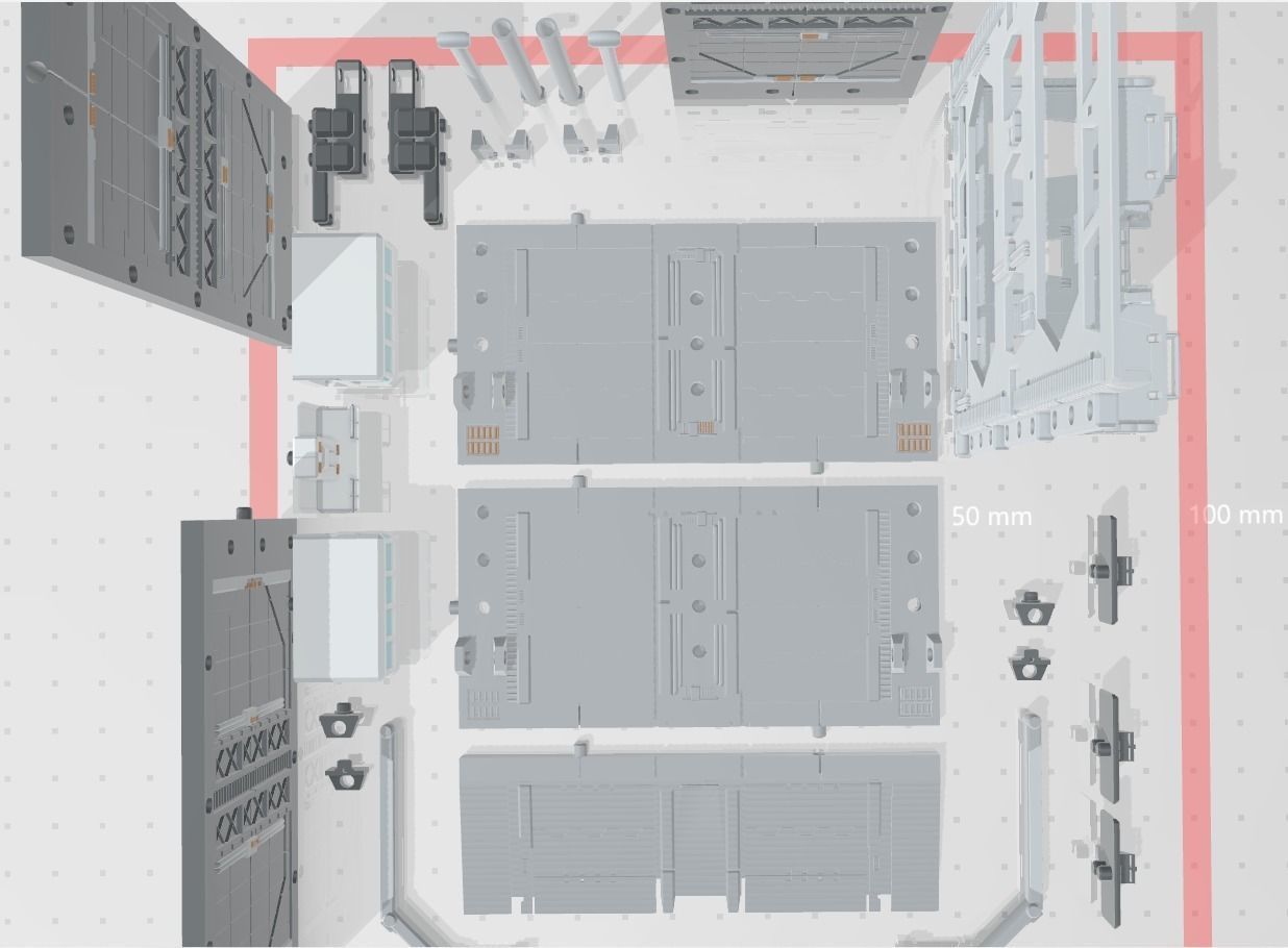 -MHB04C- Mecha Hangar Bay 04 Hangar customizable with expansions 3D print model_26