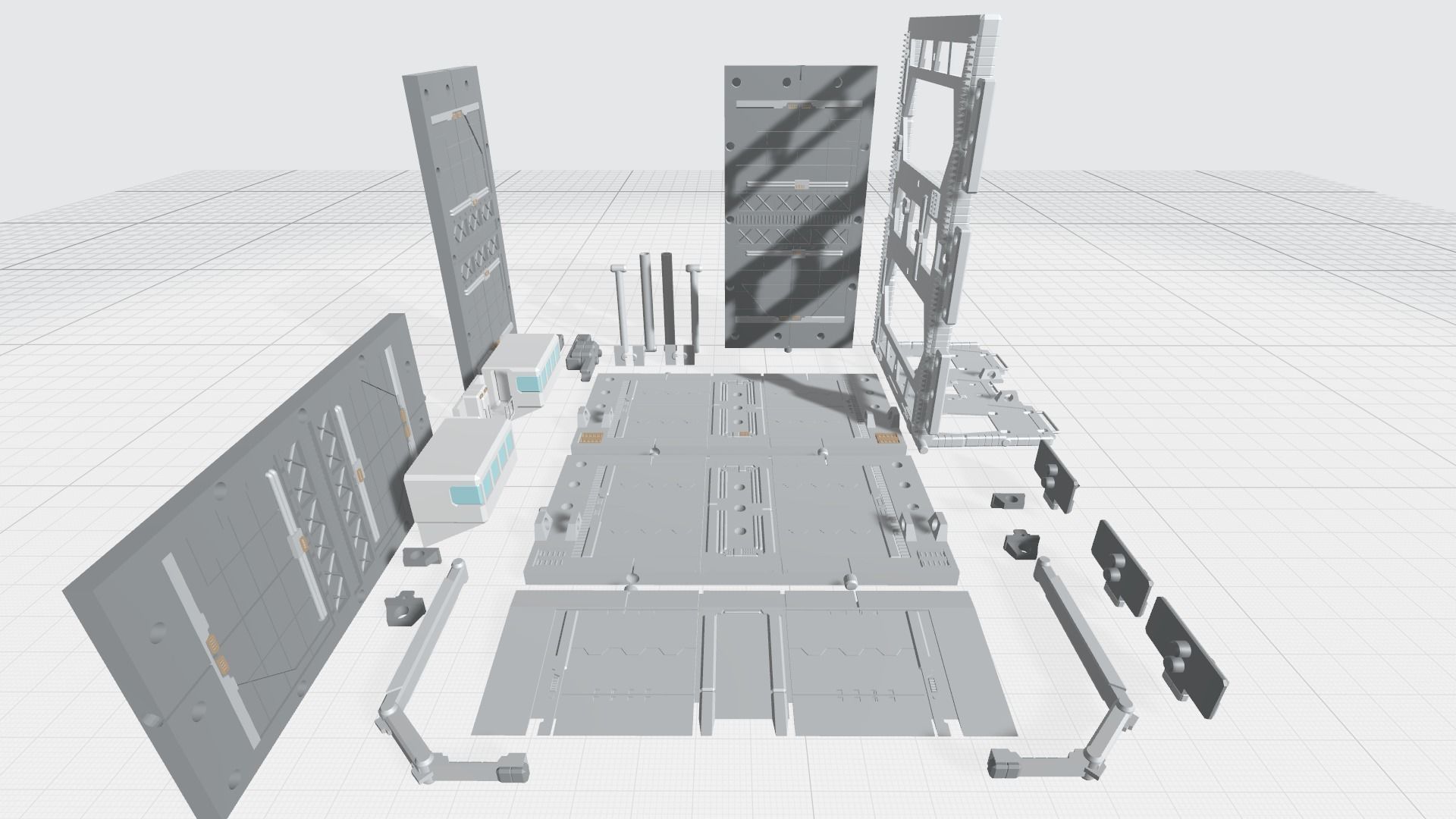 -MHB04C- Mecha Hangar Bay 04 Hangar customizable with expansions 3D print model_20