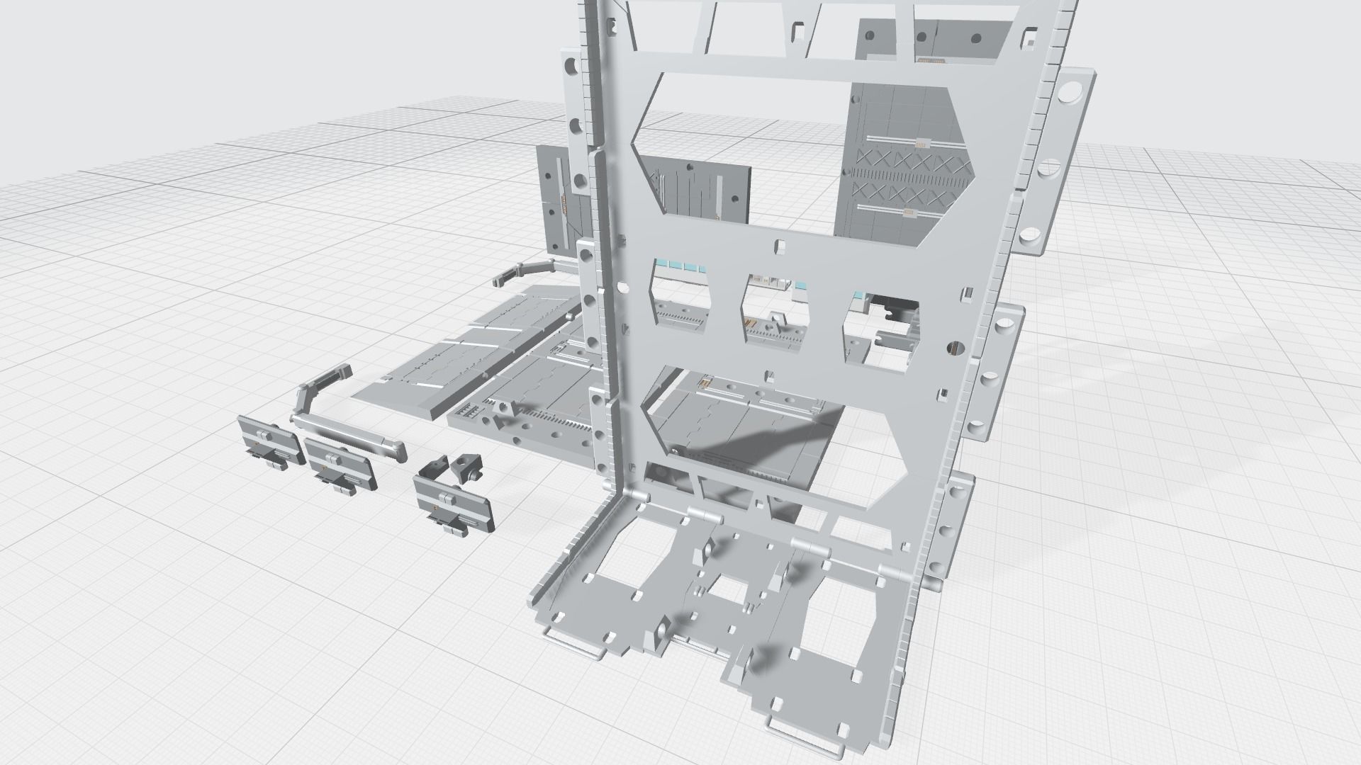 -MHB04C- Mecha Hangar Bay 04 Hangar customizable with expansions 3D print model_22