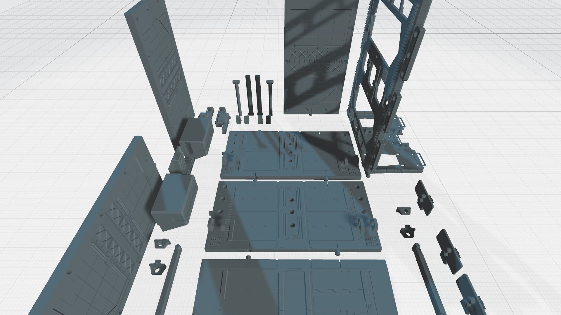 -MHB04C- Mecha Hangar Bay 04 Hangar customizable with expansions 3D print model_29