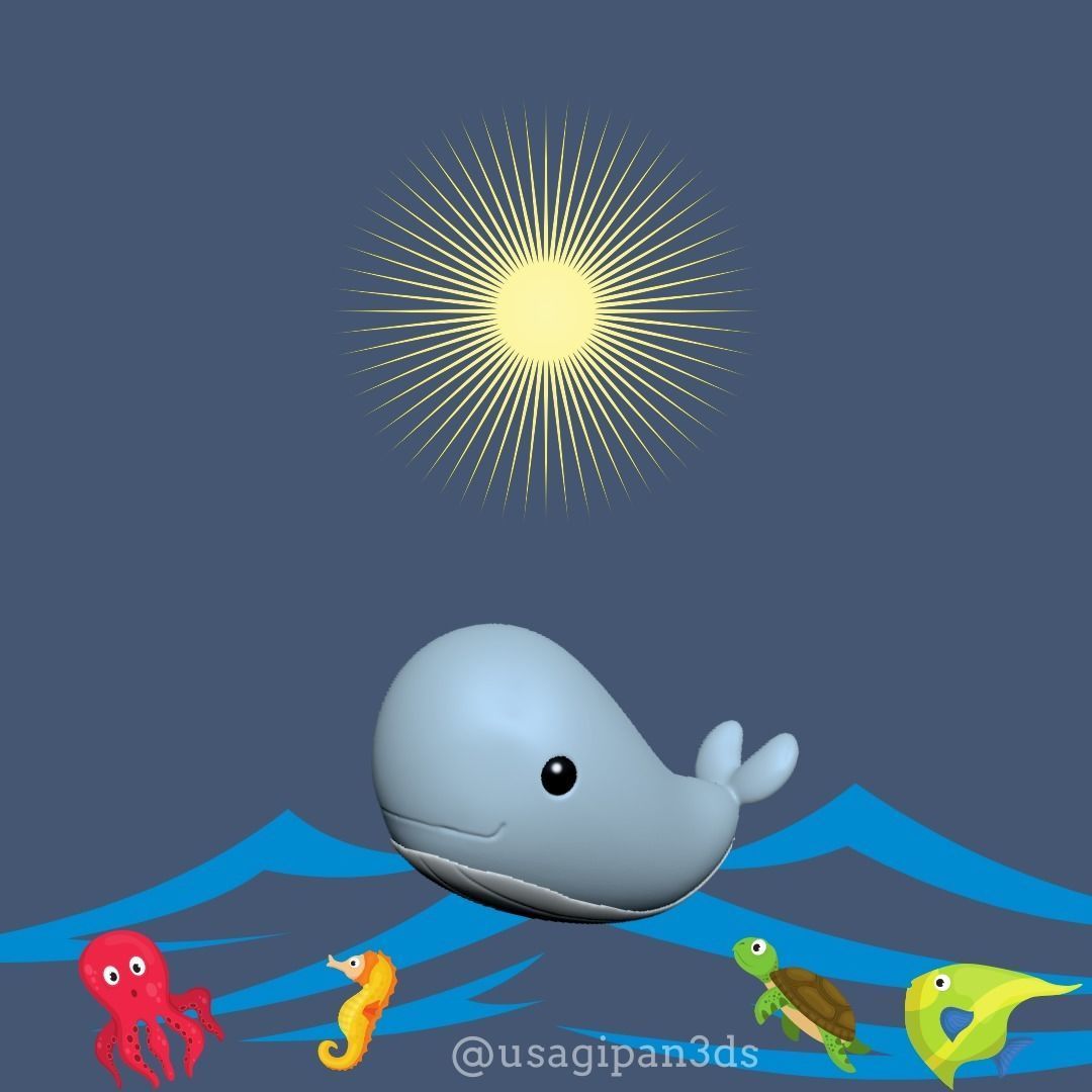 Cute Whale 3D print model_1