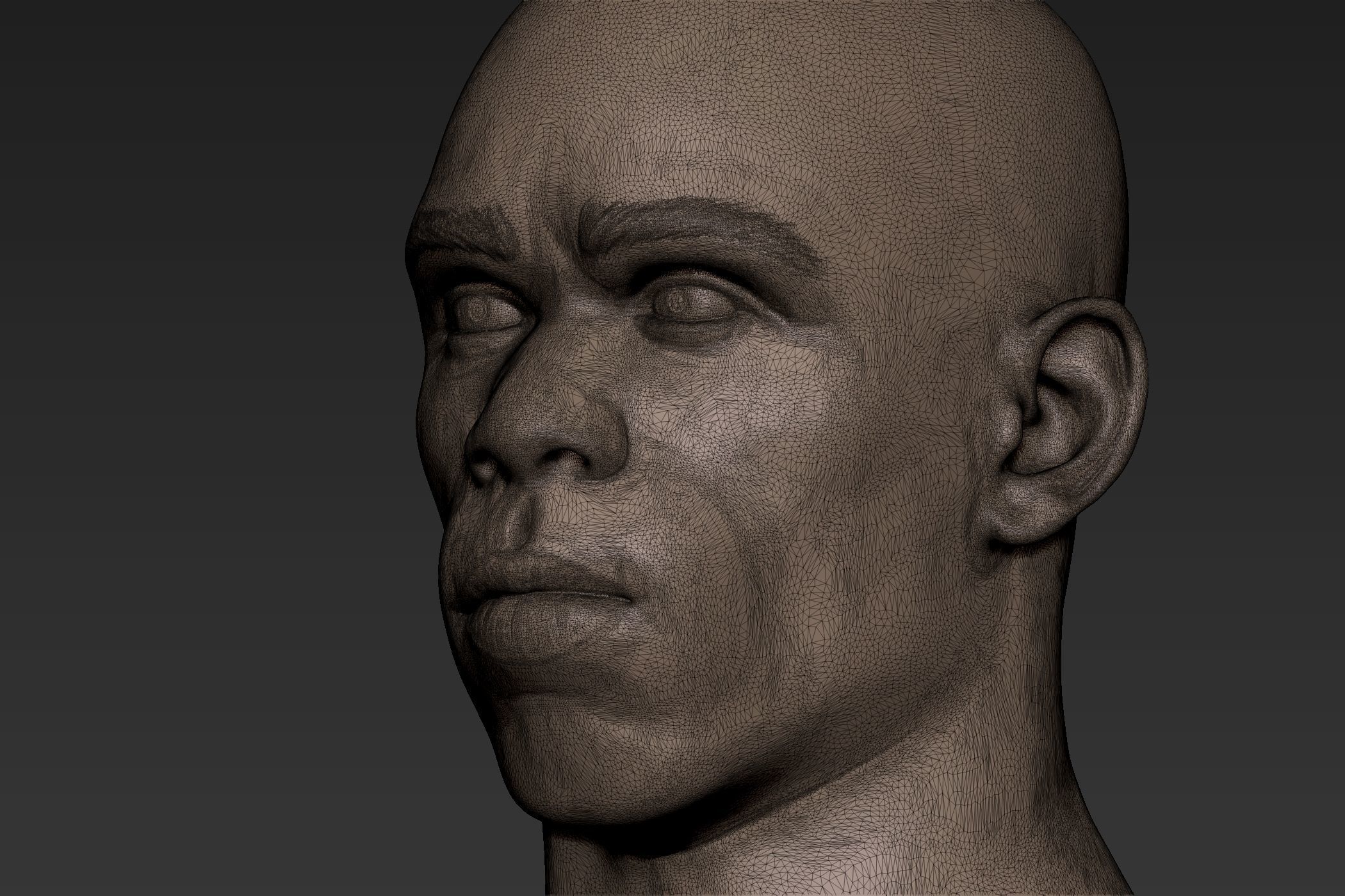 Black Man Head 4 3D model_9