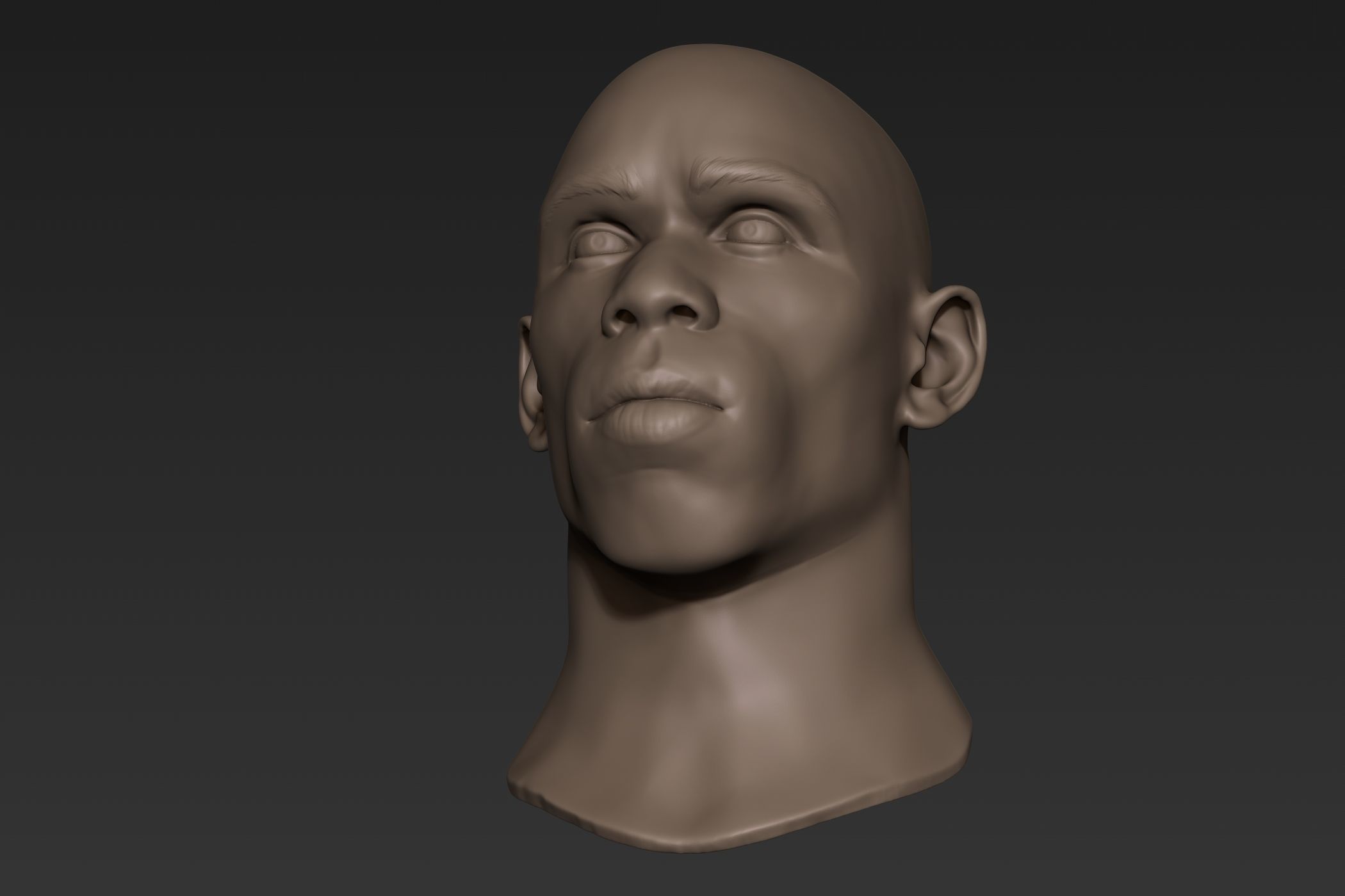Black Man Head 4 3D model_7