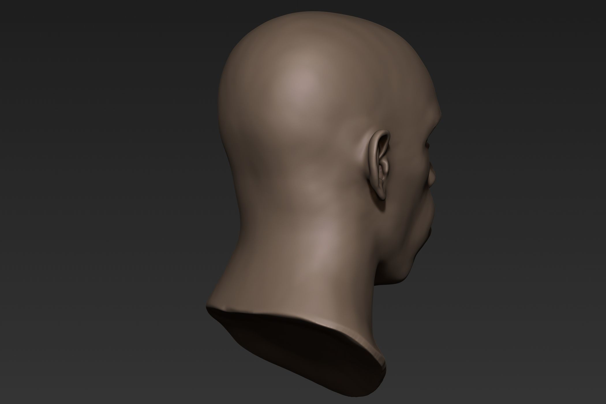 Black Man Head 4 3D model_5
